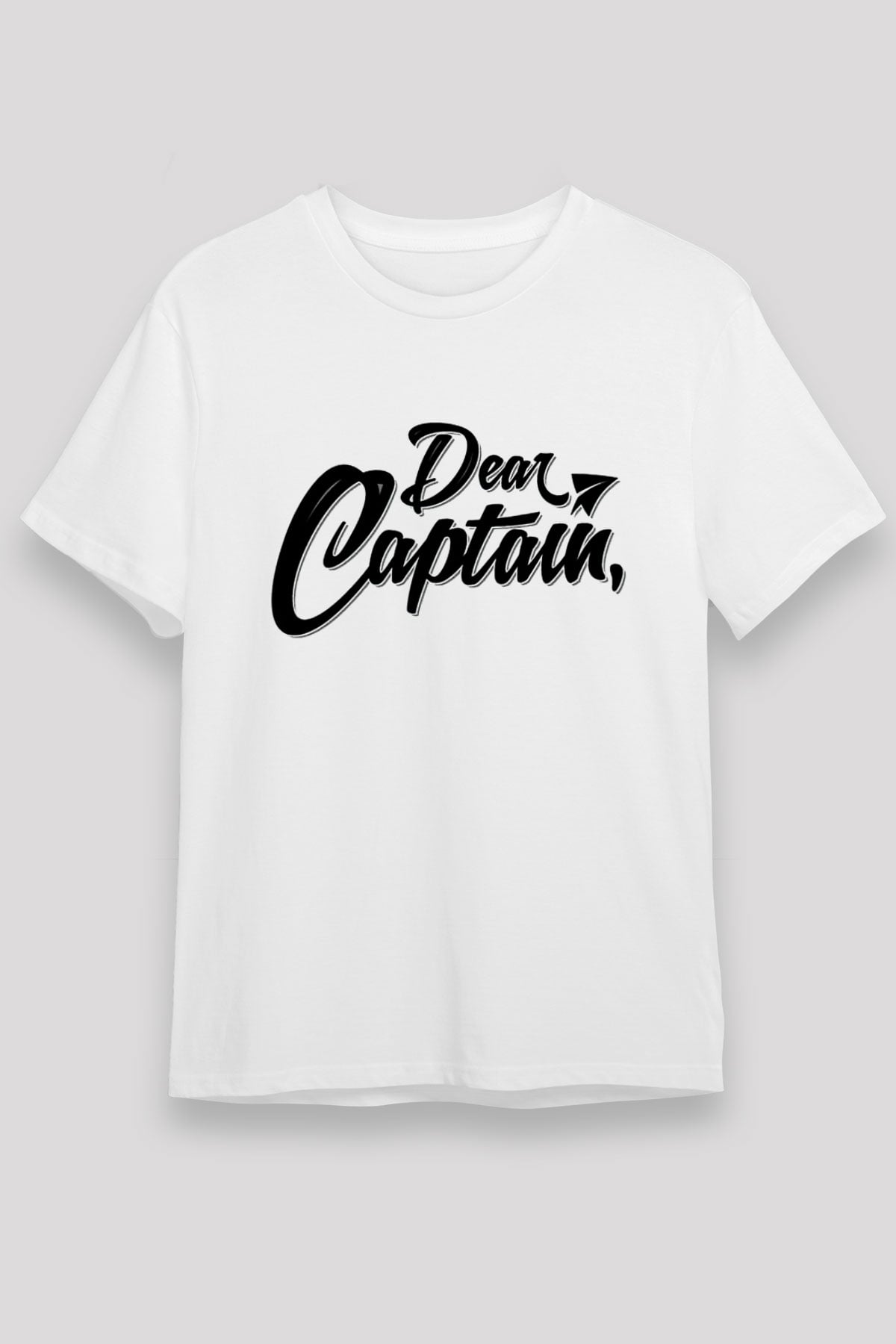 Kaptan Beyaz Unisex Tişört T-Shirt - TişörtFabrikası