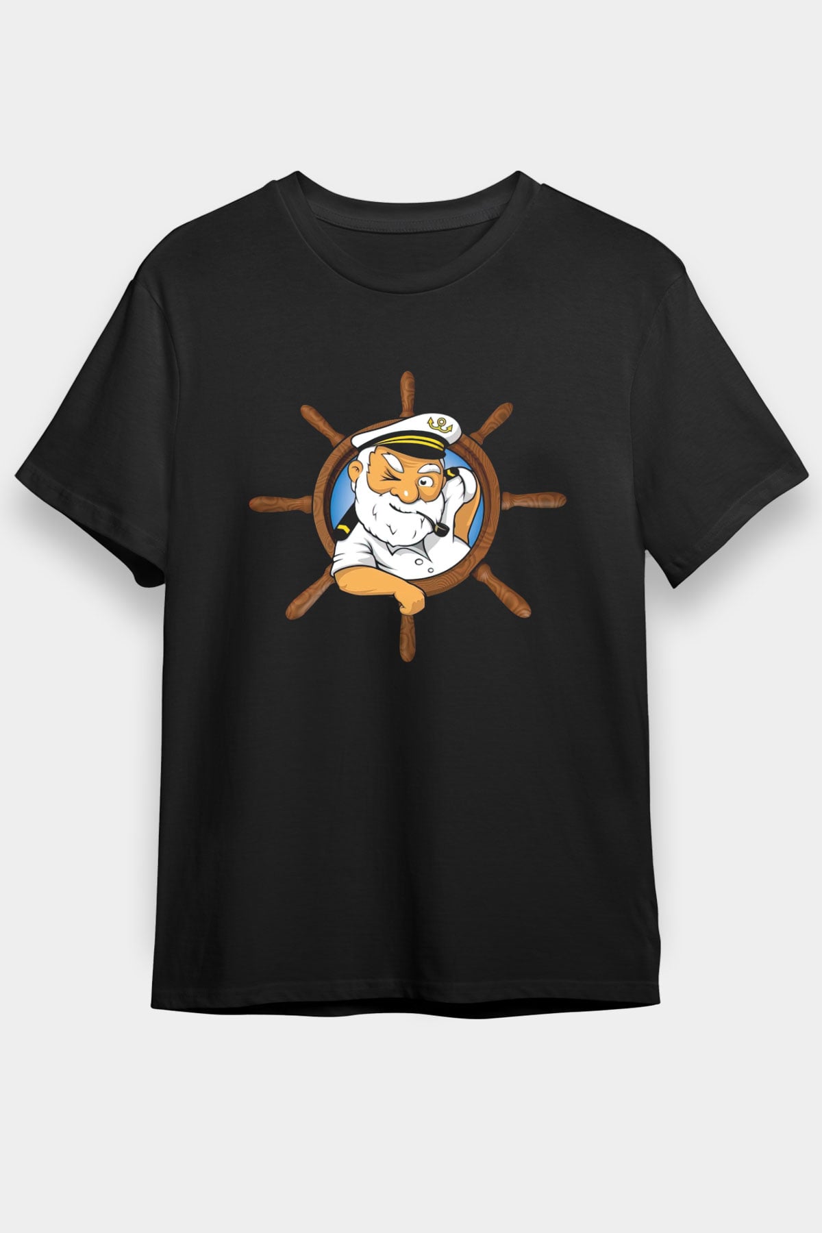 Kaptan Siyah Unisex Tişört T-Shirt - TişörtFabrikası