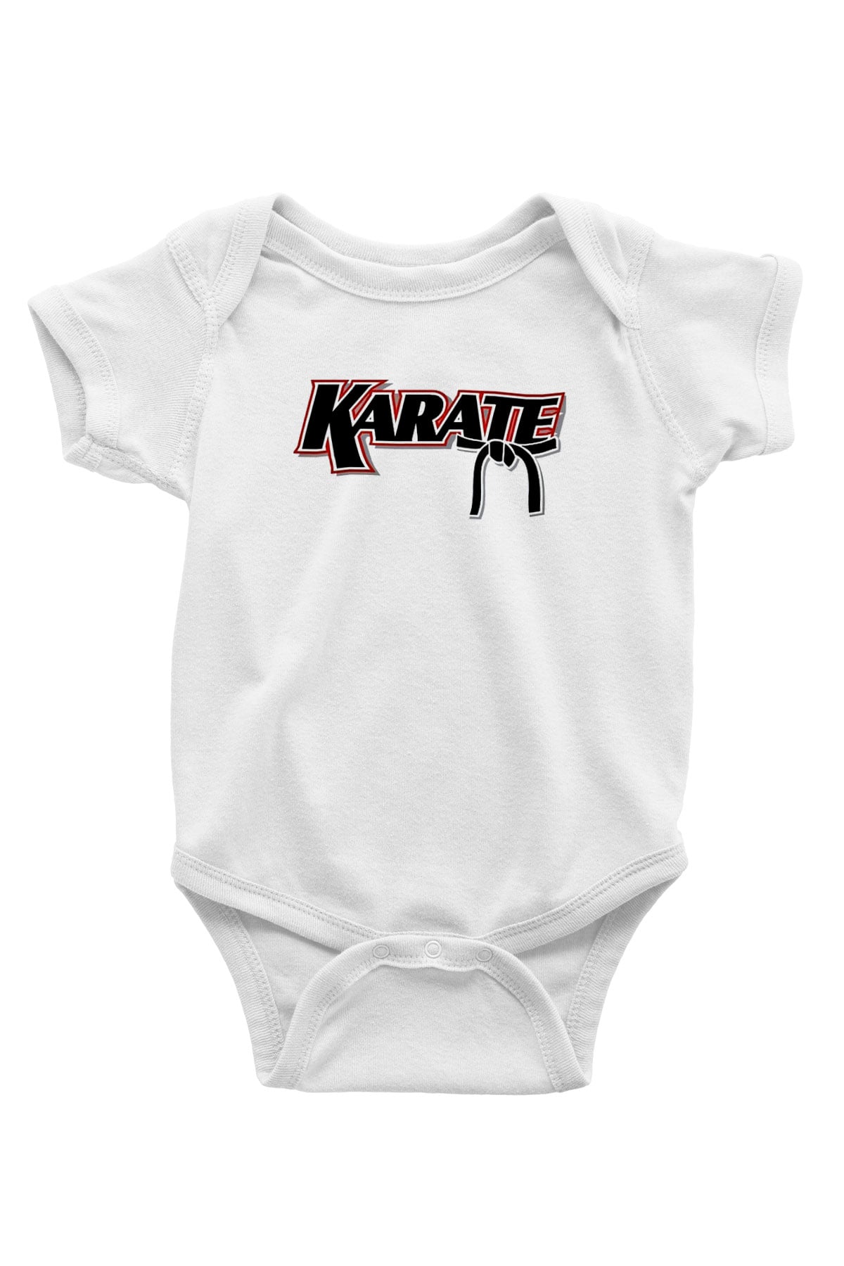 Karate Baskılı Beyaz Unisex Bebek Body - Zıbın