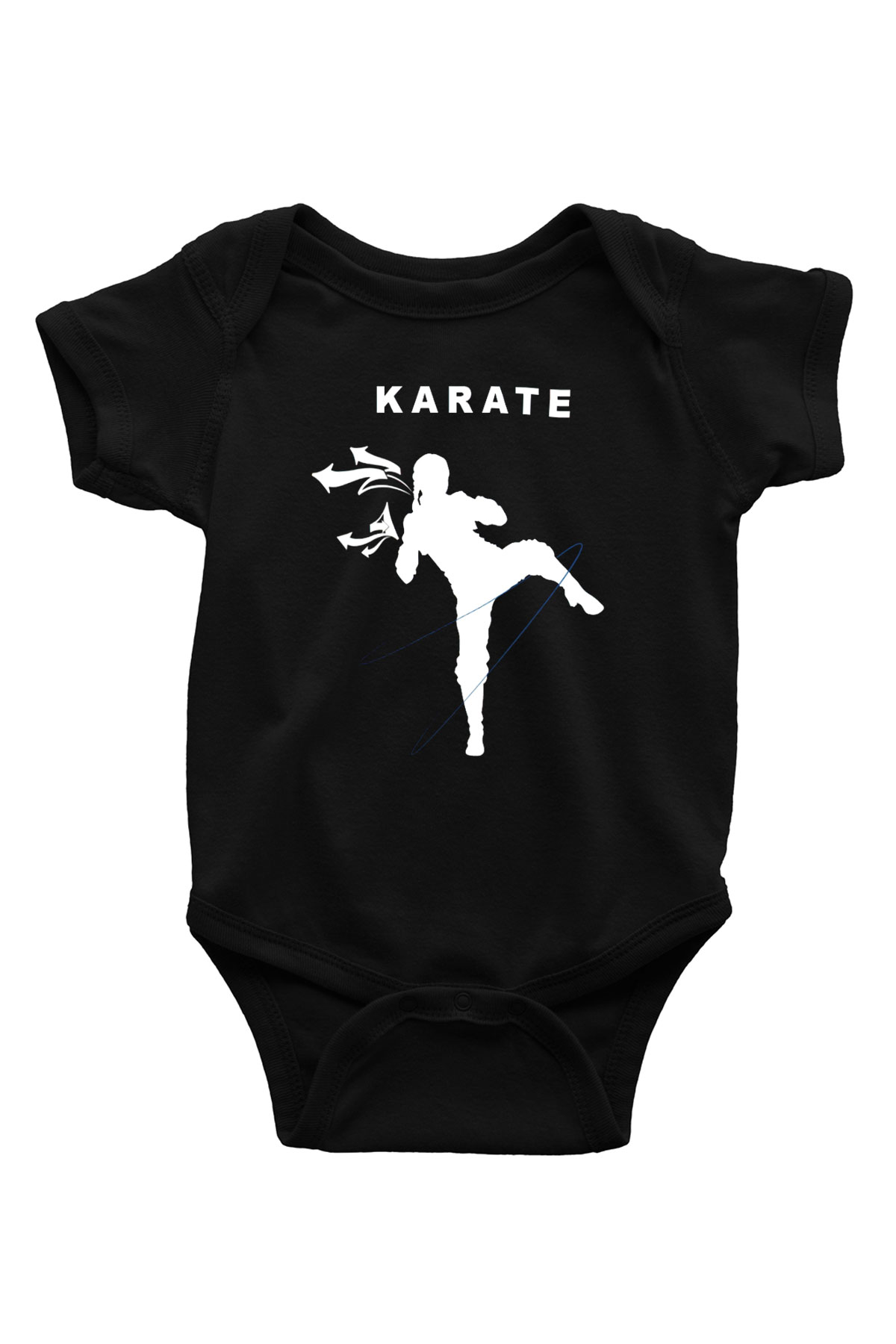 Karate Baskılı Siyah Bebek Body - Zıbın