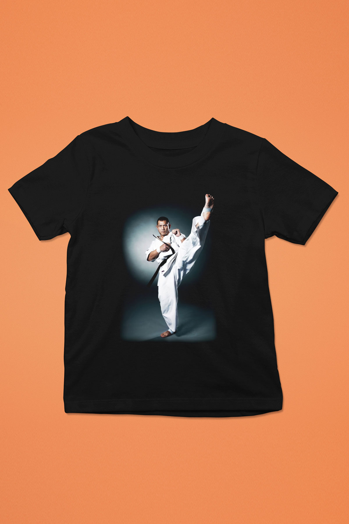 Karate Baskılı Siyah Unisex Çocuk Tişört