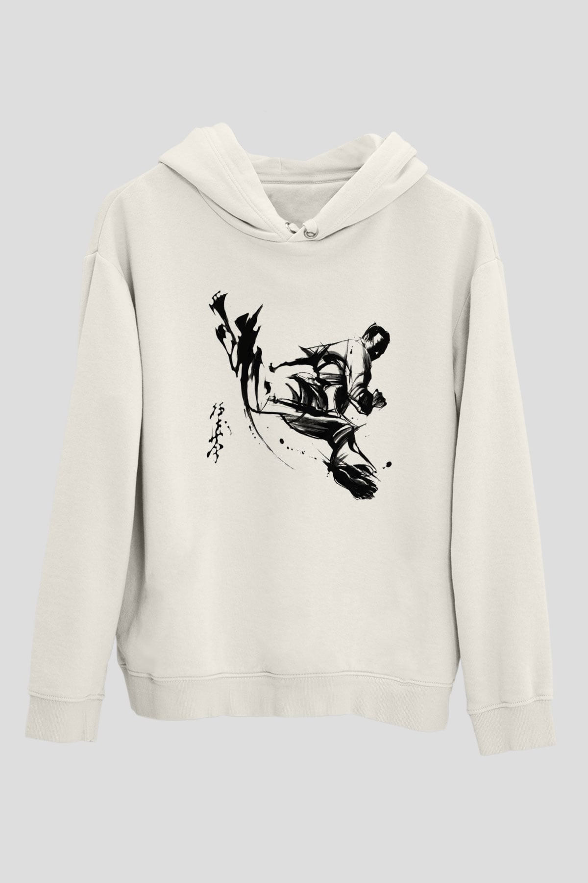 Karate Beyaz Unisex Hoodie