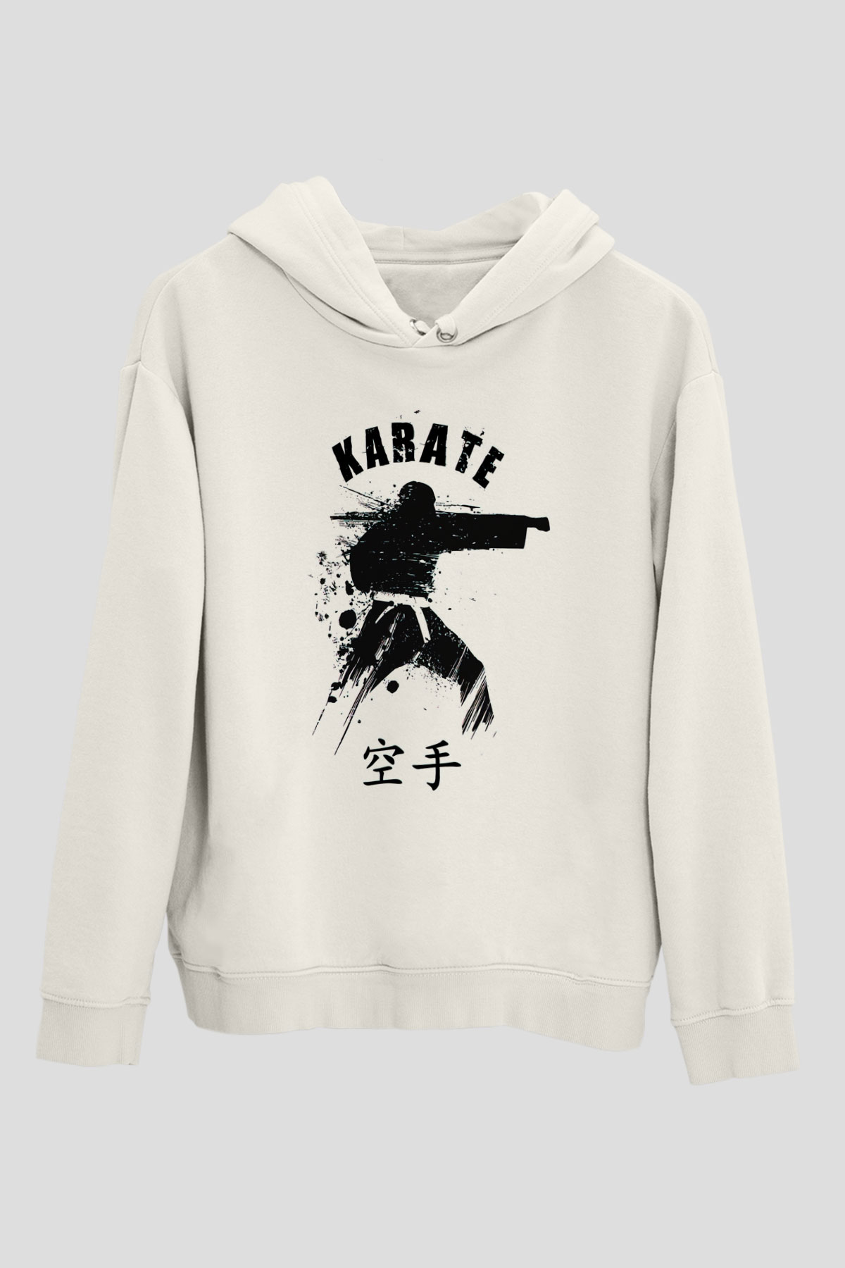Karate Beyaz Unisex Hoodie