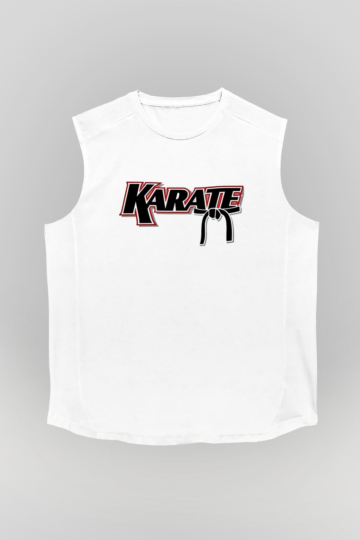 Karate Beyaz Unisex Kolsuz Tişört