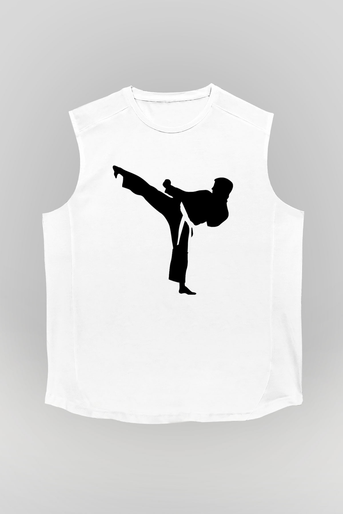Karate Beyaz Unisex Kolsuz Tişört