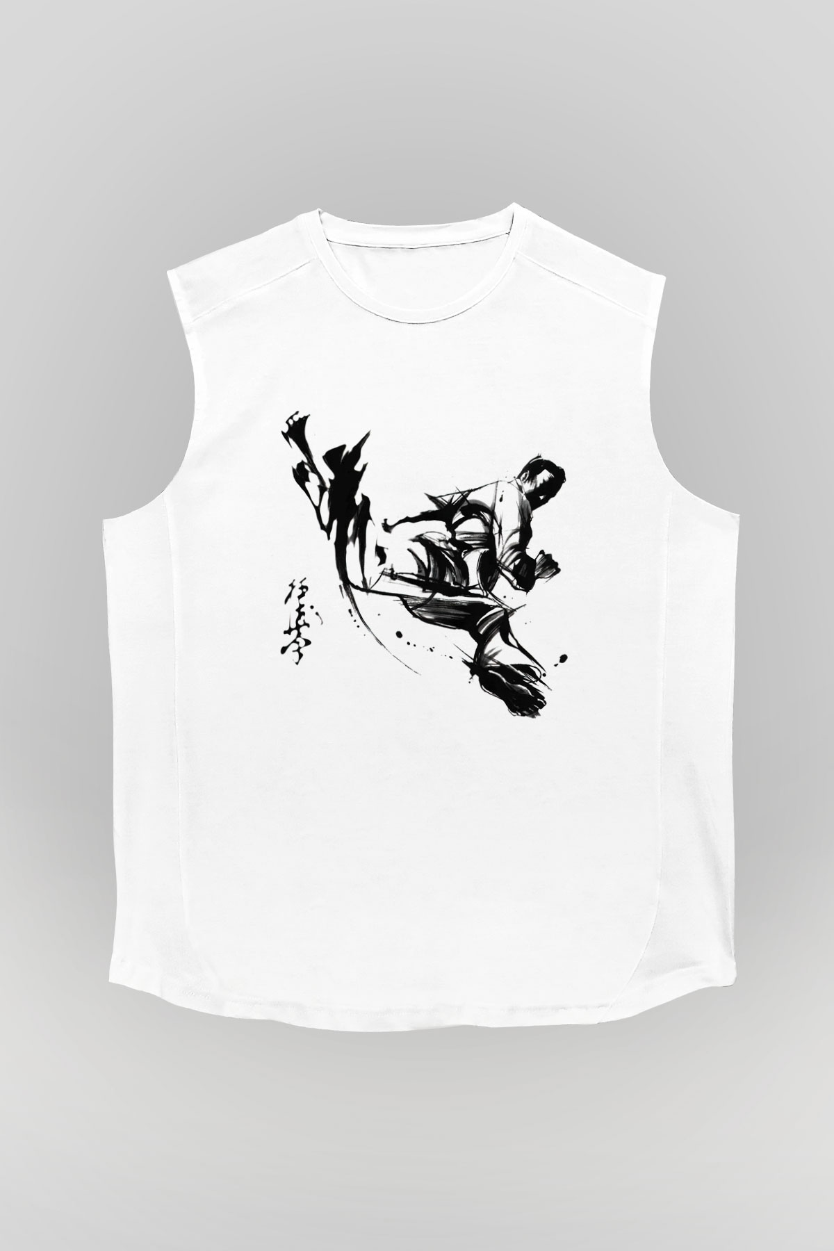 Karate Beyaz Unisex Kolsuz Tişört