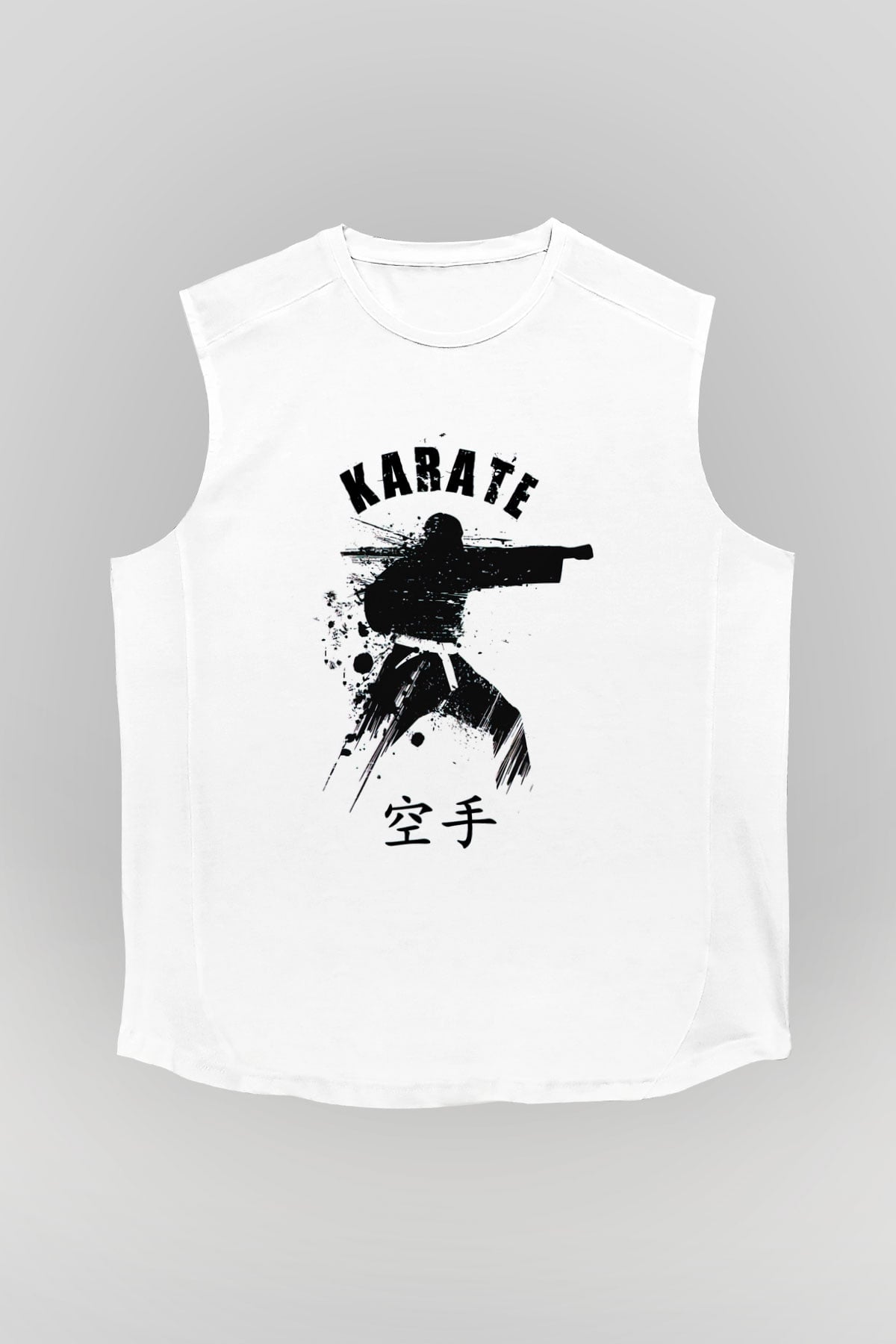 Karate Beyaz Unisex Kolsuz Tişört