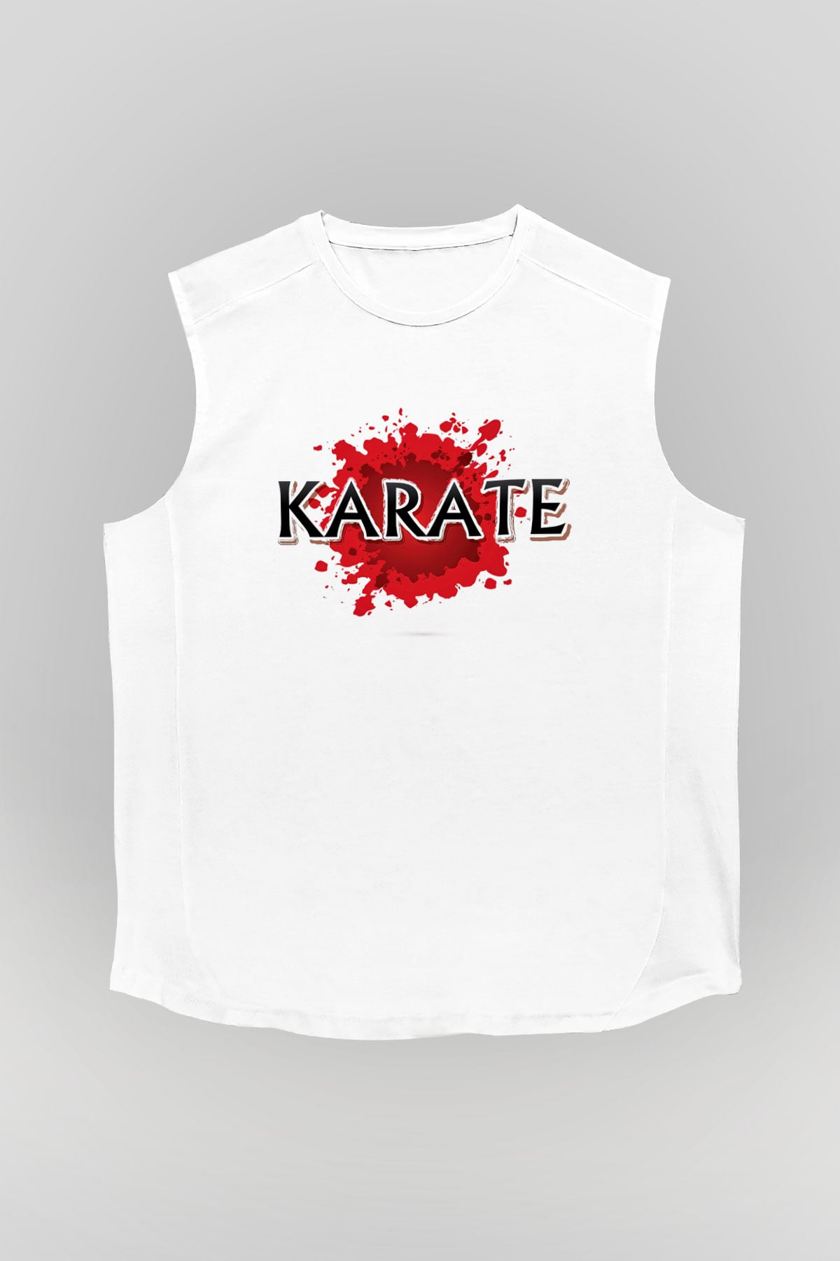 Karate Beyaz Unisex Kolsuz Tişört