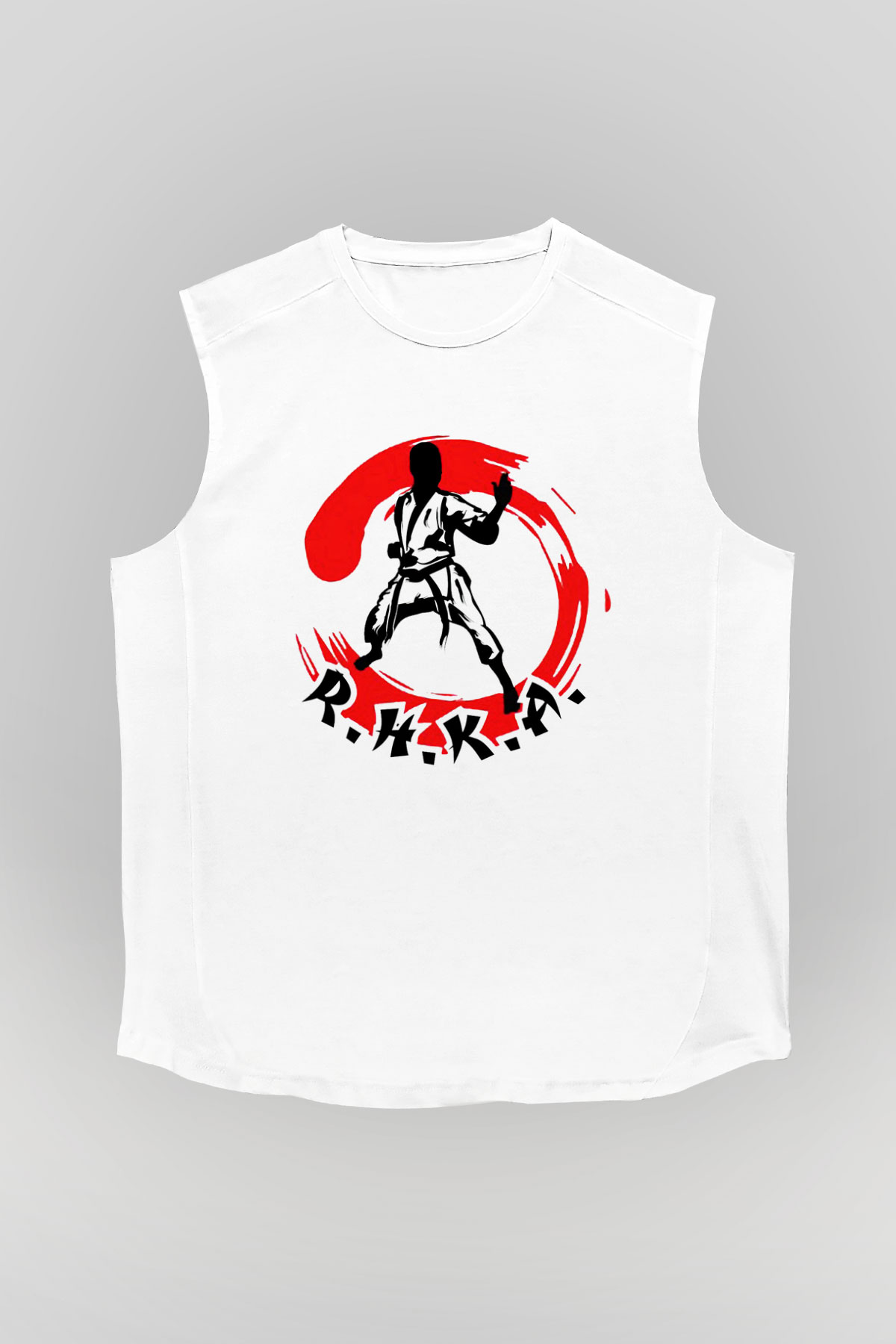 Karate Beyaz Unisex Kolsuz Tişört