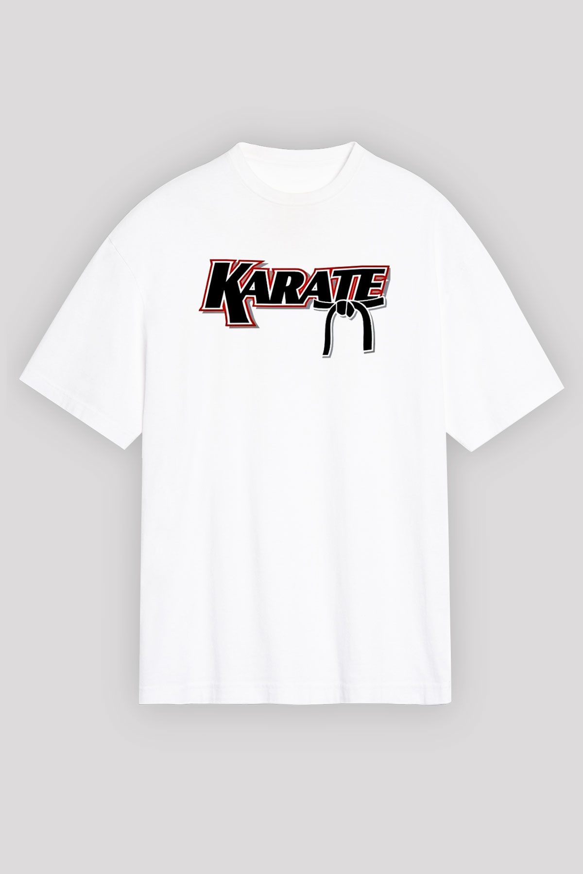 Karate Beyaz Unisex Oversize Tişört T-Shirt