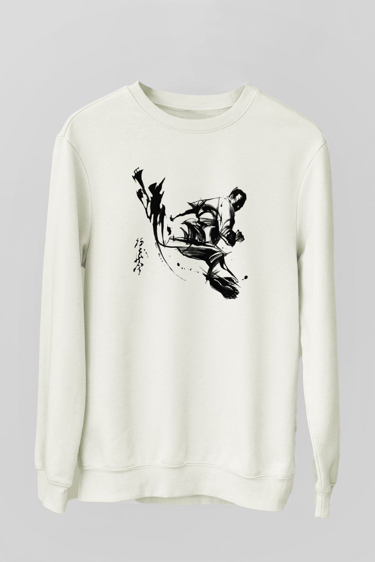 Karate Beyaz Unisex Sweatshirt