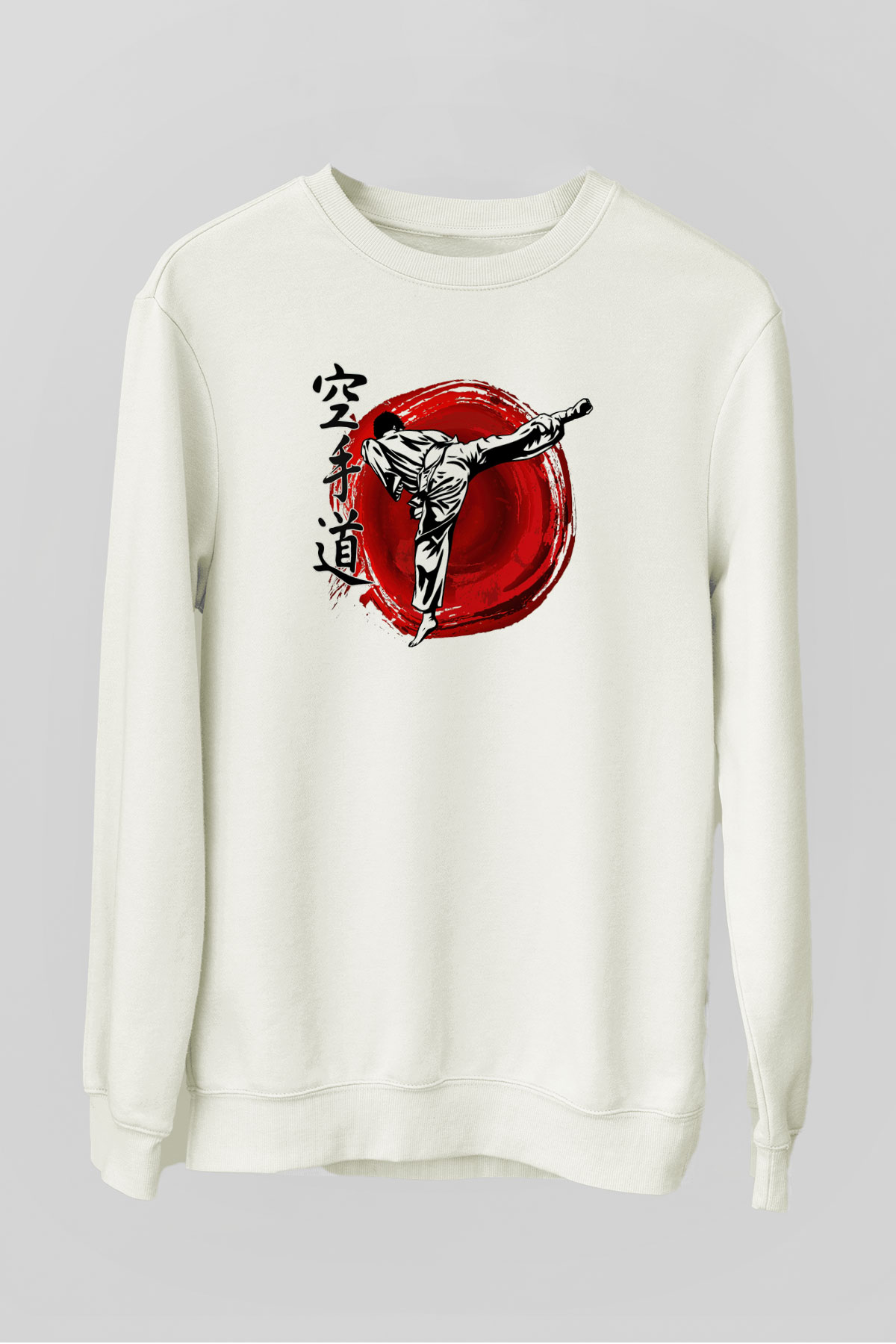 Karate Beyaz Unisex Sweatshirt