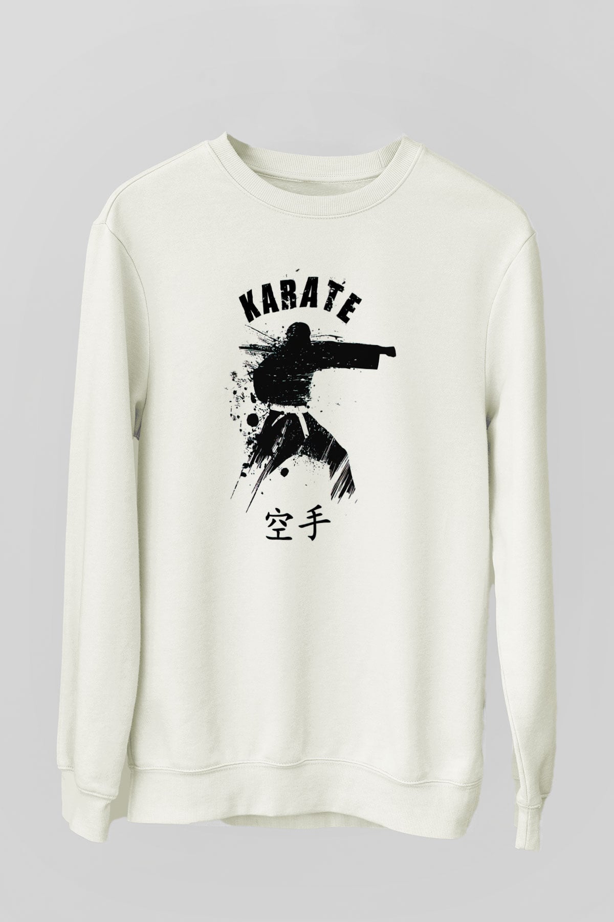 Karate Beyaz Unisex Sweatshirt