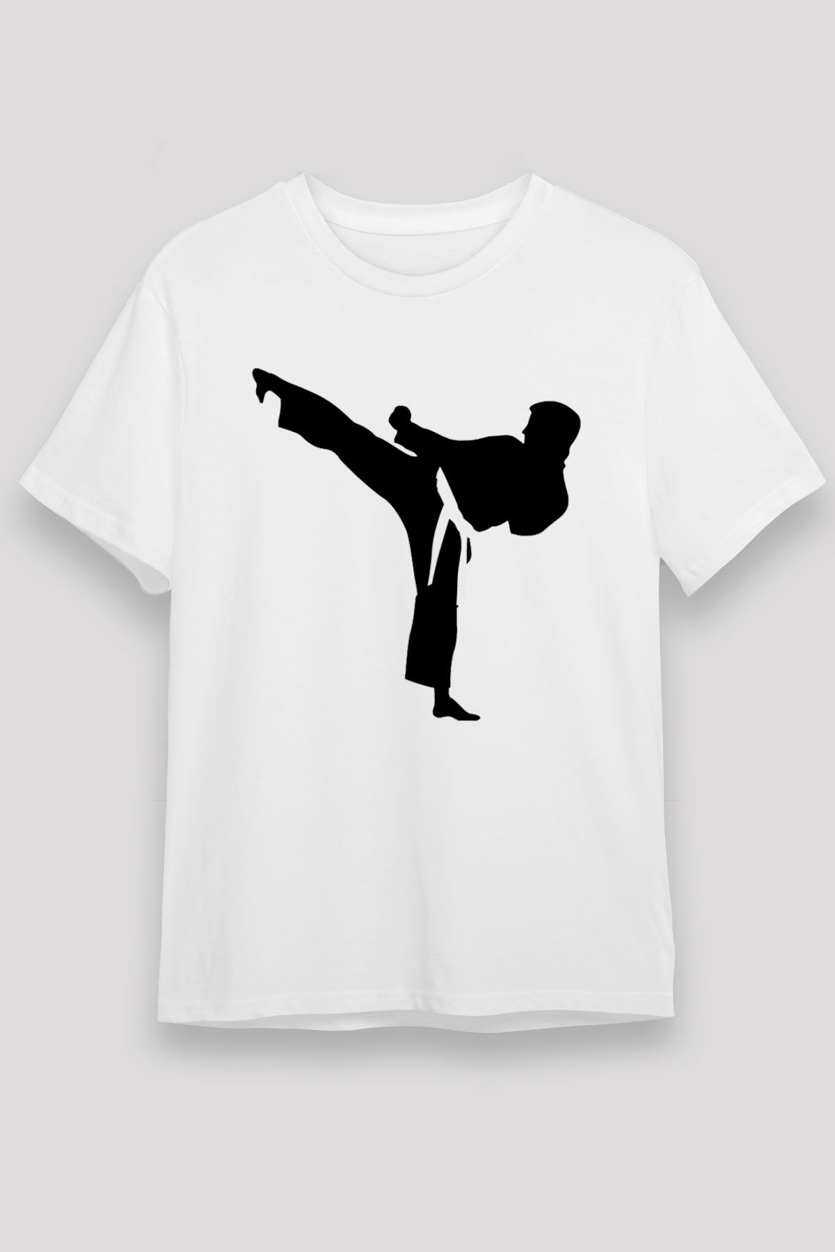Karate Beyaz Unisex Tişört T-Shirt - TişörtFabrikası