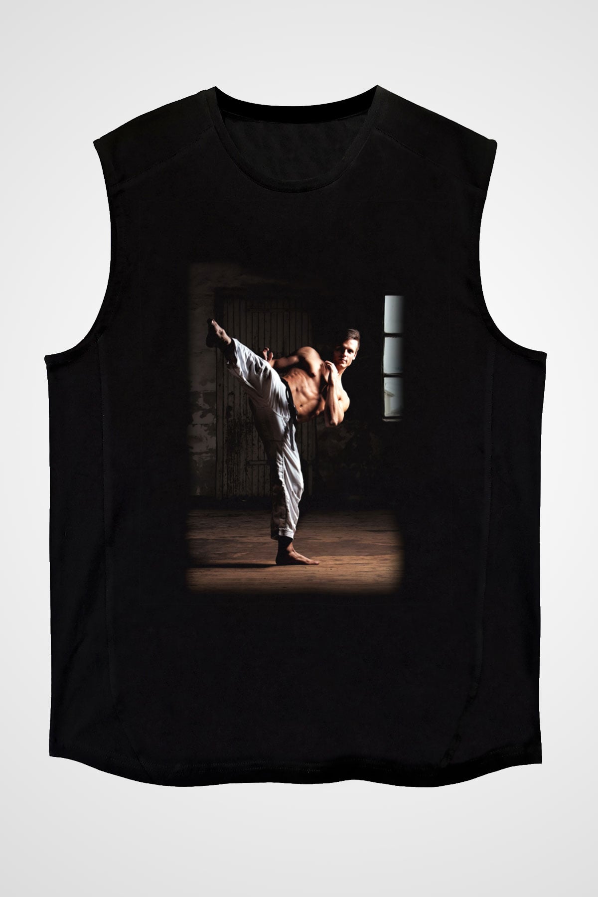 Karate Siyah Unisex Kolsuz Tişört