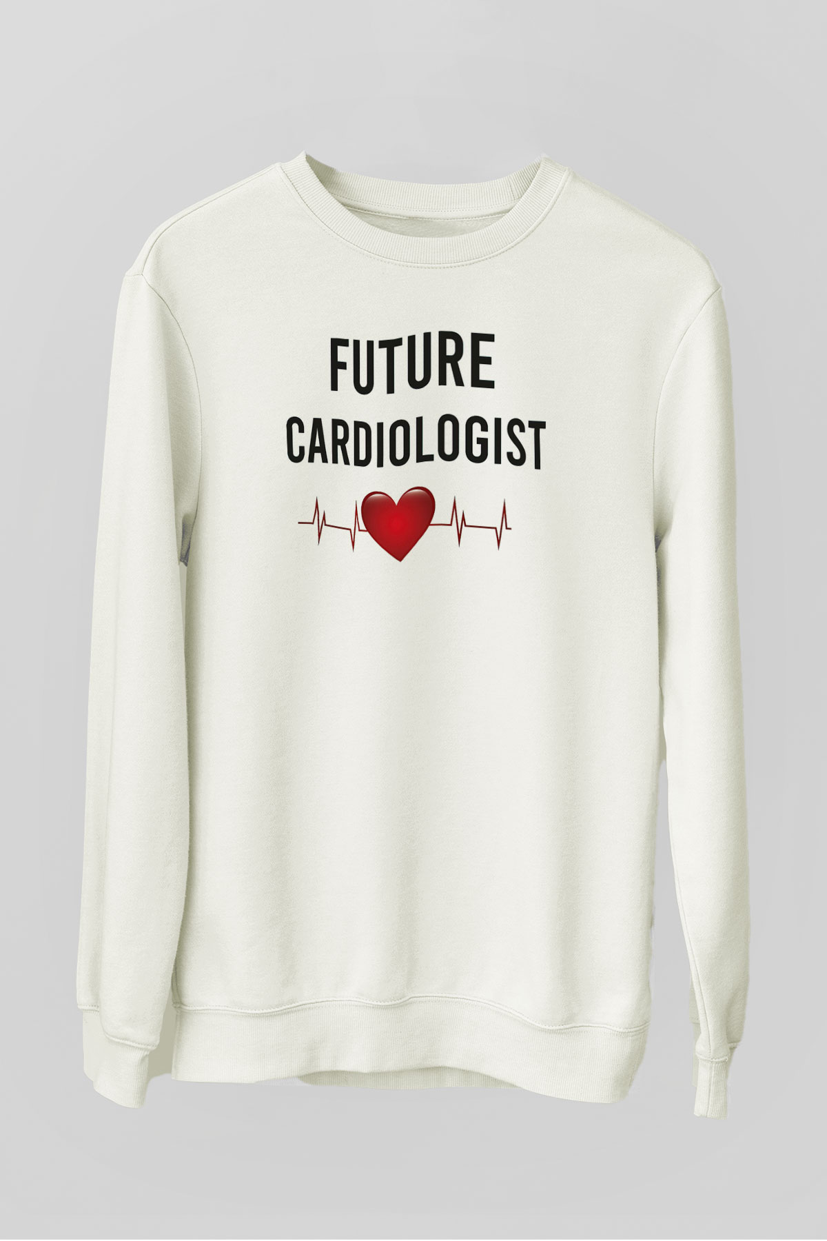 Kardiyolog Beyaz Unisex Sweatshirt