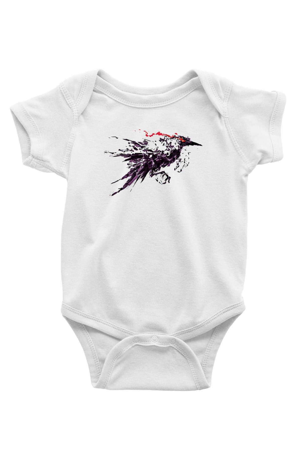 Karga Baskılı Beyaz Unisex Bebek Body - Zıbın