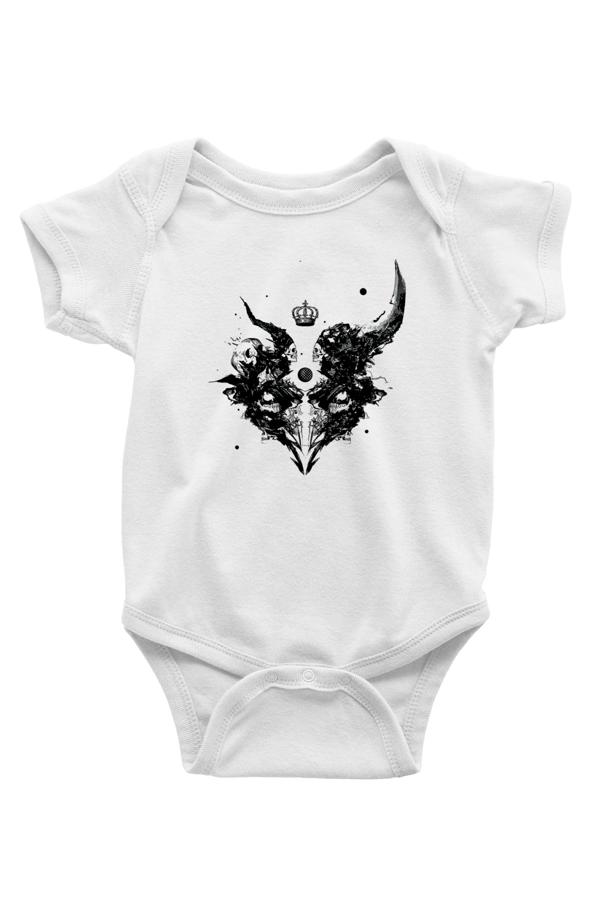 Karga Baskılı Beyaz Unisex Bebek Body - Zıbın