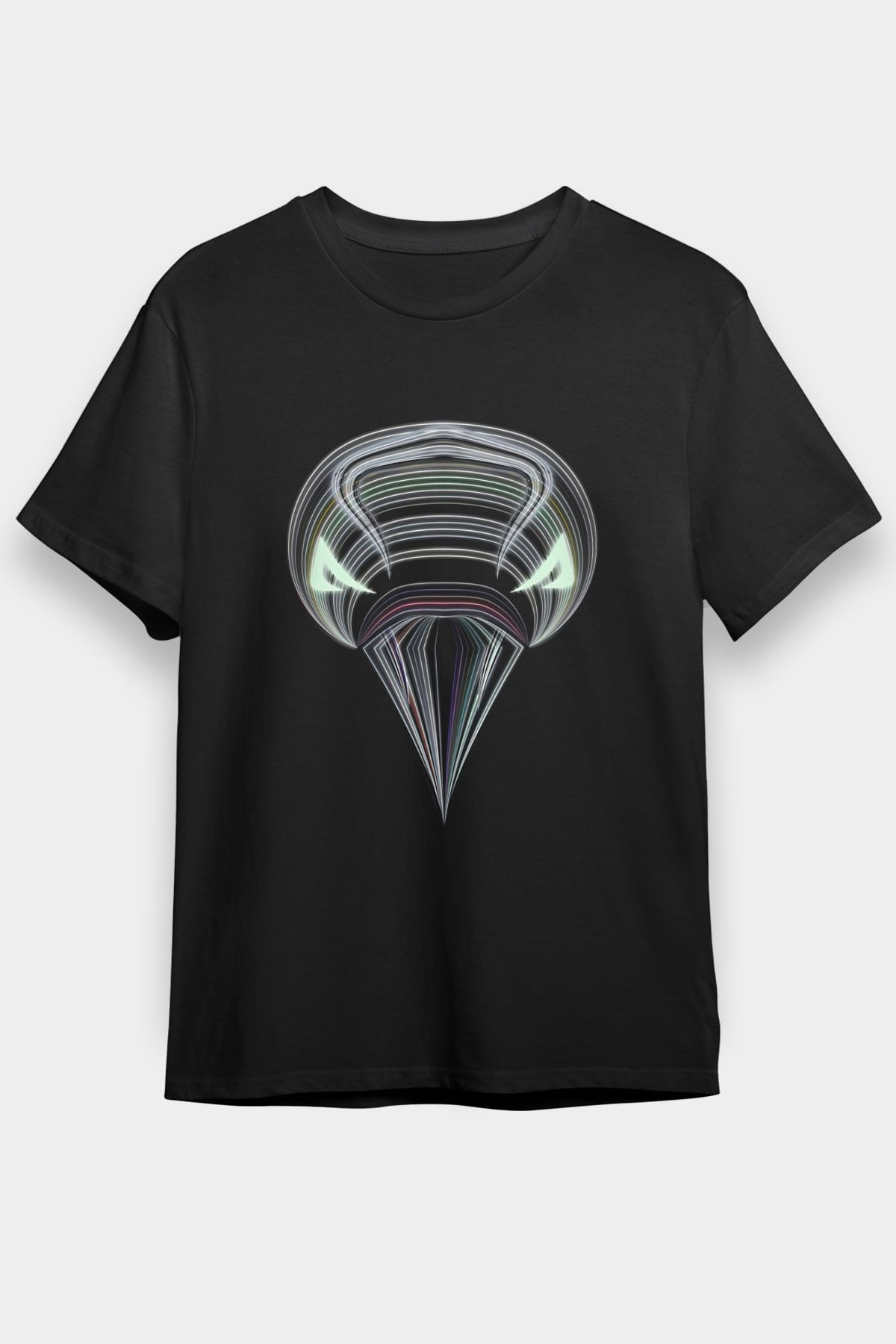Karga Baskılı Unisex Siyah Tişört - Tshirt