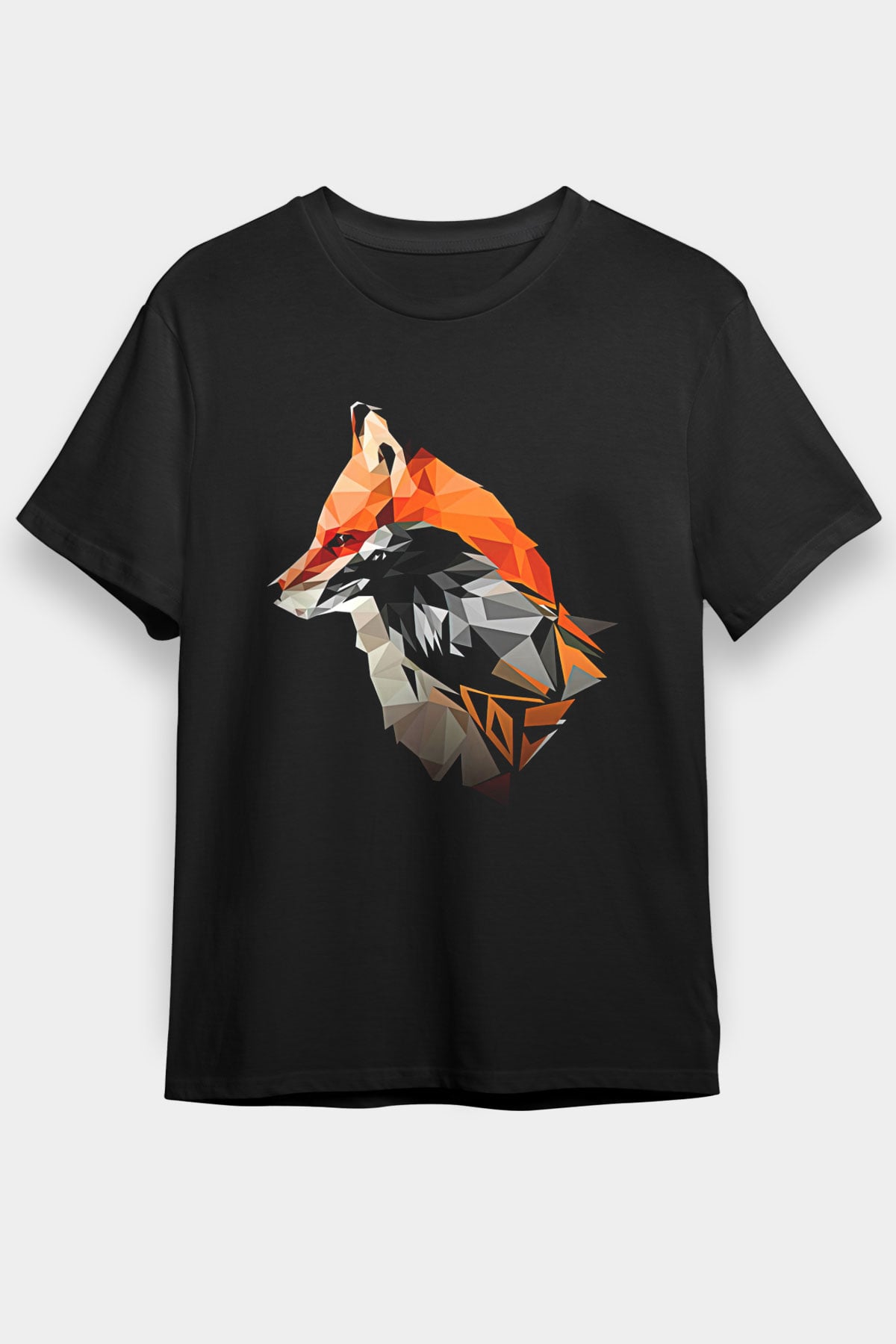 Karga Baskılı Unisex Siyah Tişört - Tshirt