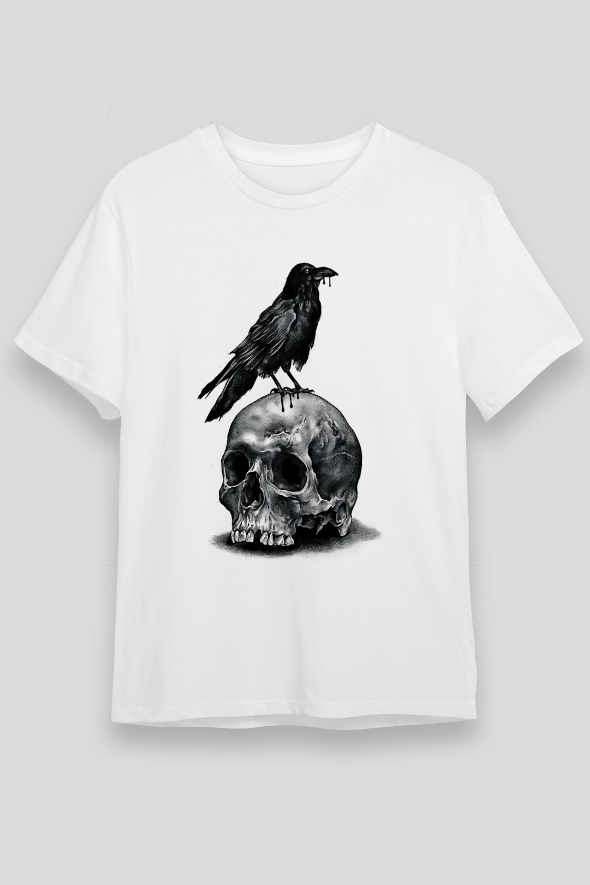 Karga Unisex Baskılı Beyaz Tişört - Tshirt