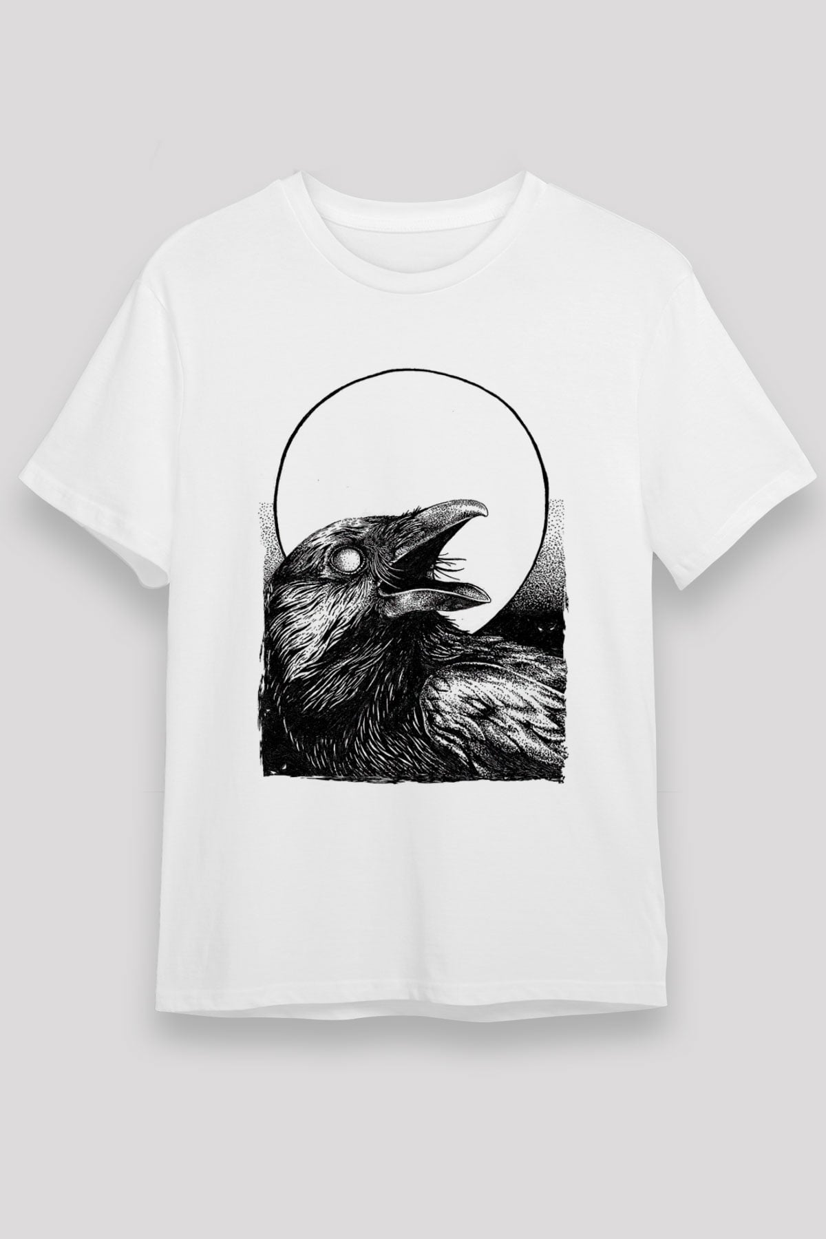 Karga Unisex Baskılı Beyaz Tişört - Tshirt