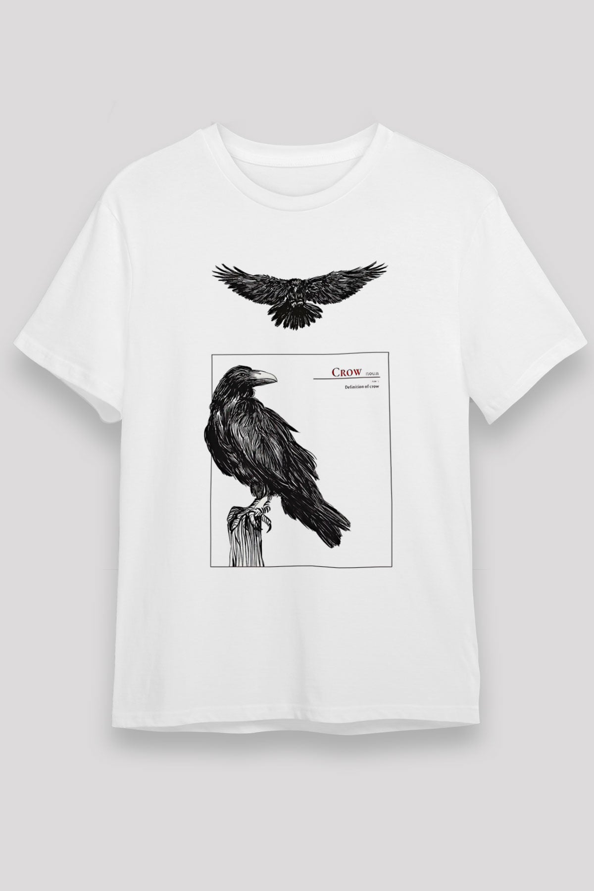 Karga Unisex Baskılı Beyaz Tişört - Tshirt