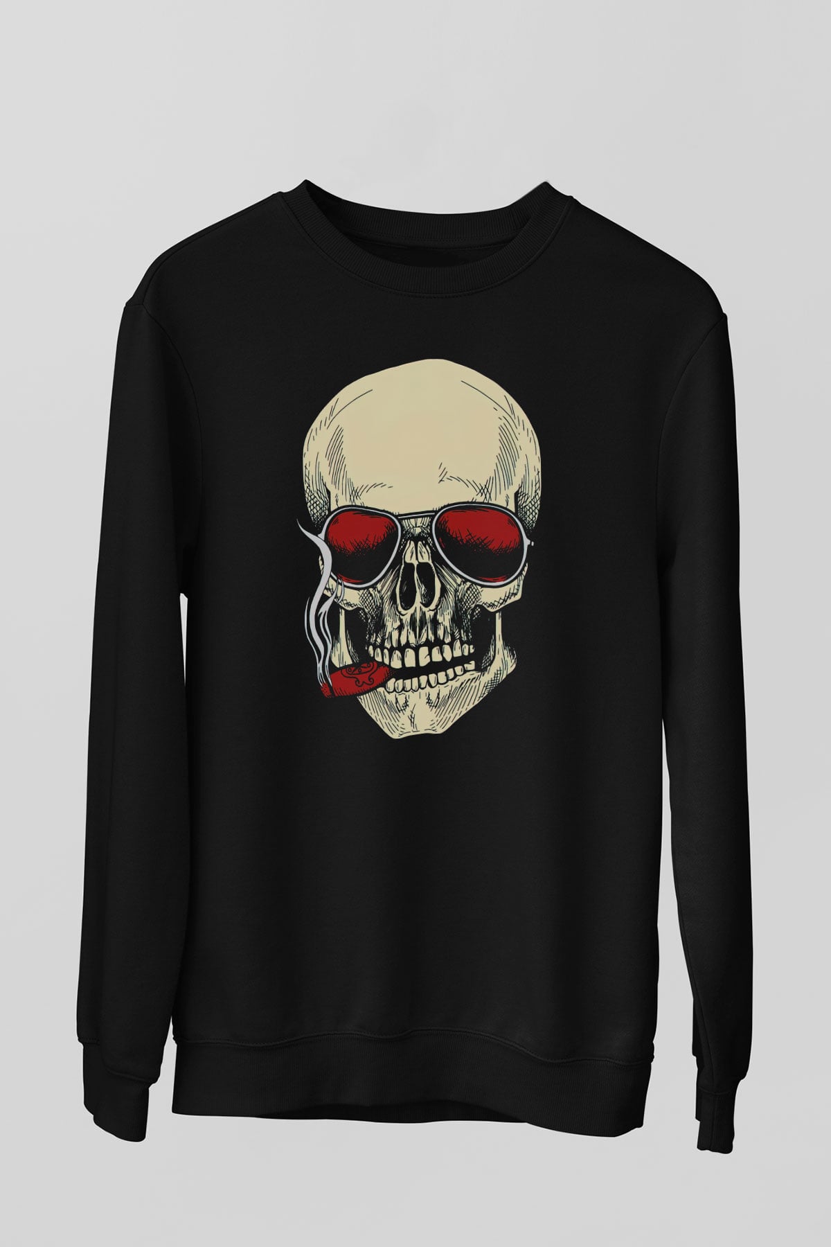 Karizma Kuru Kafa Baskılı Unisex Siyah  Sweatshirt