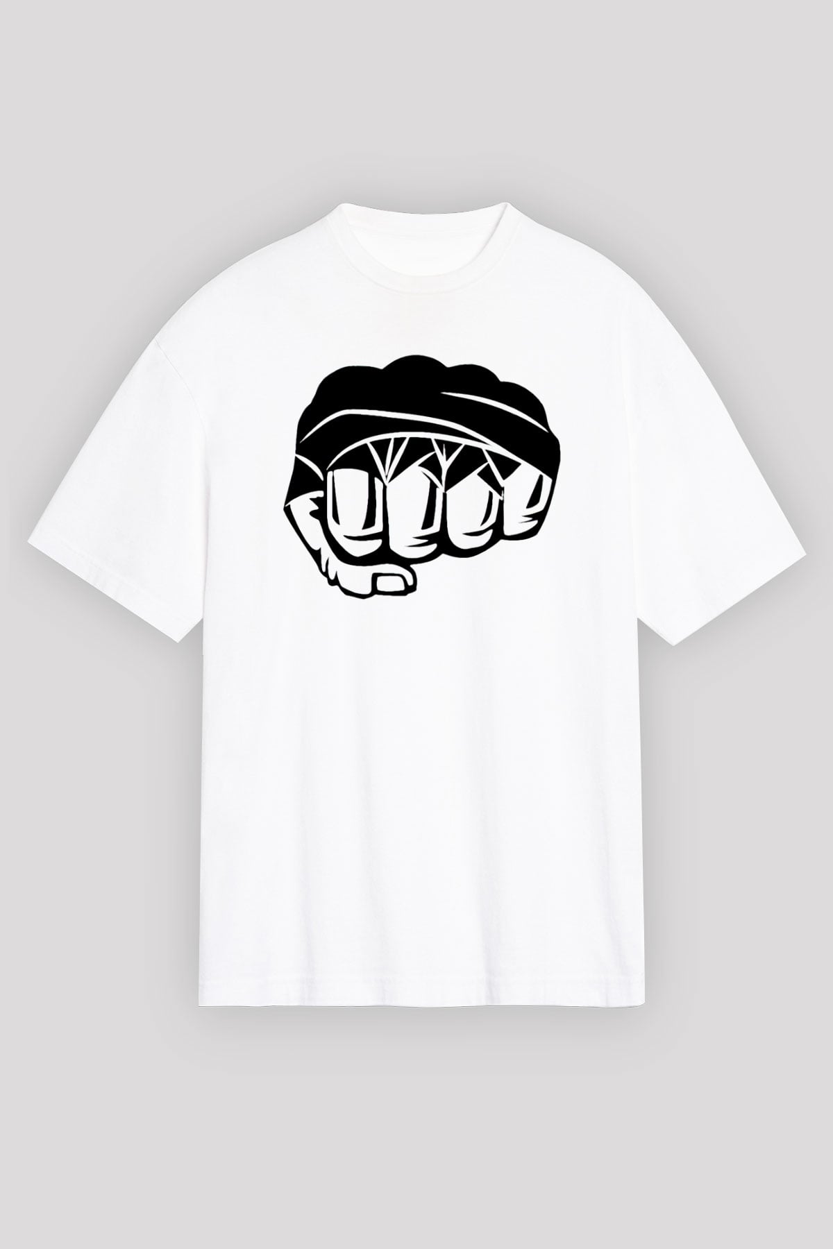 Karma dövüş sanatları Beyaz Unisex Oversize Tişört T-Shirt
