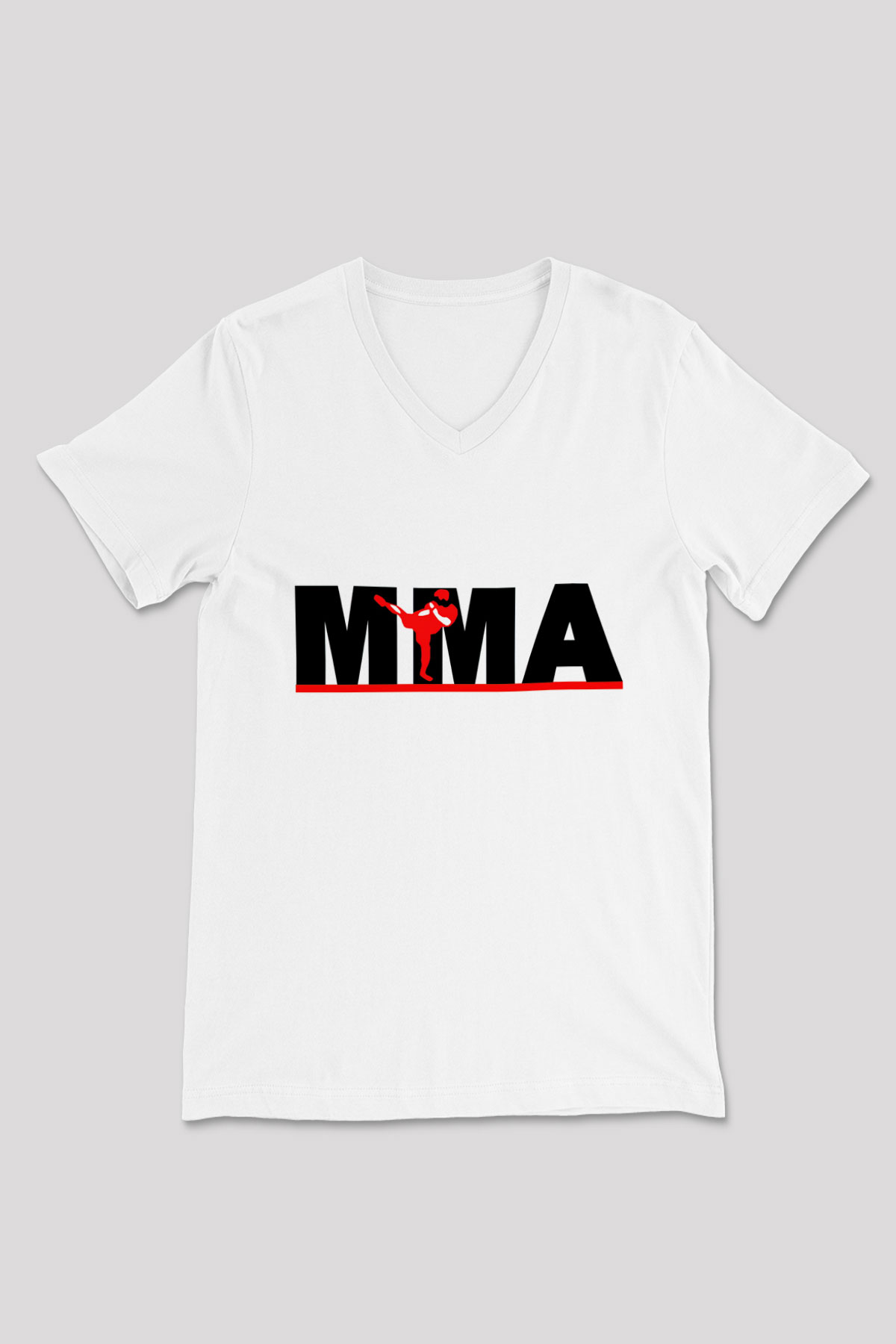 Karma dövüş sanatları Beyaz Unisex V Yaka Tişört T-Shirt