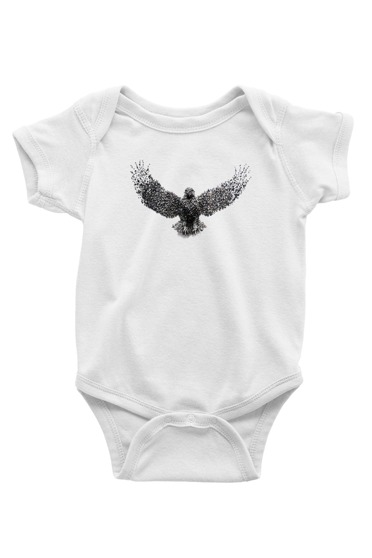 Kartal Baskılı Beyaz Unisex Bebek Body - Zıbın