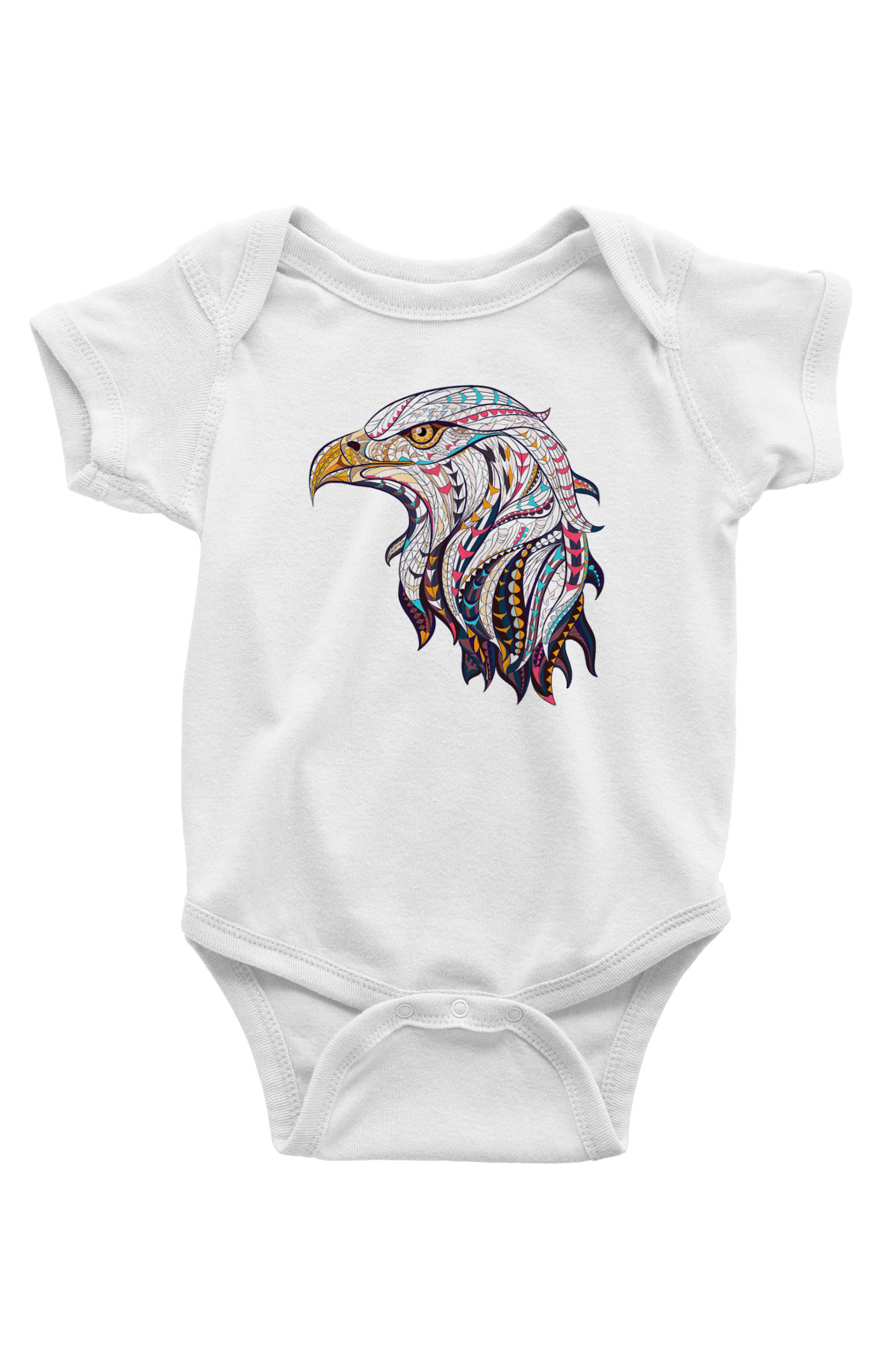 Kartal Baskılı Beyaz Unisex Bebek Body - Zıbın
