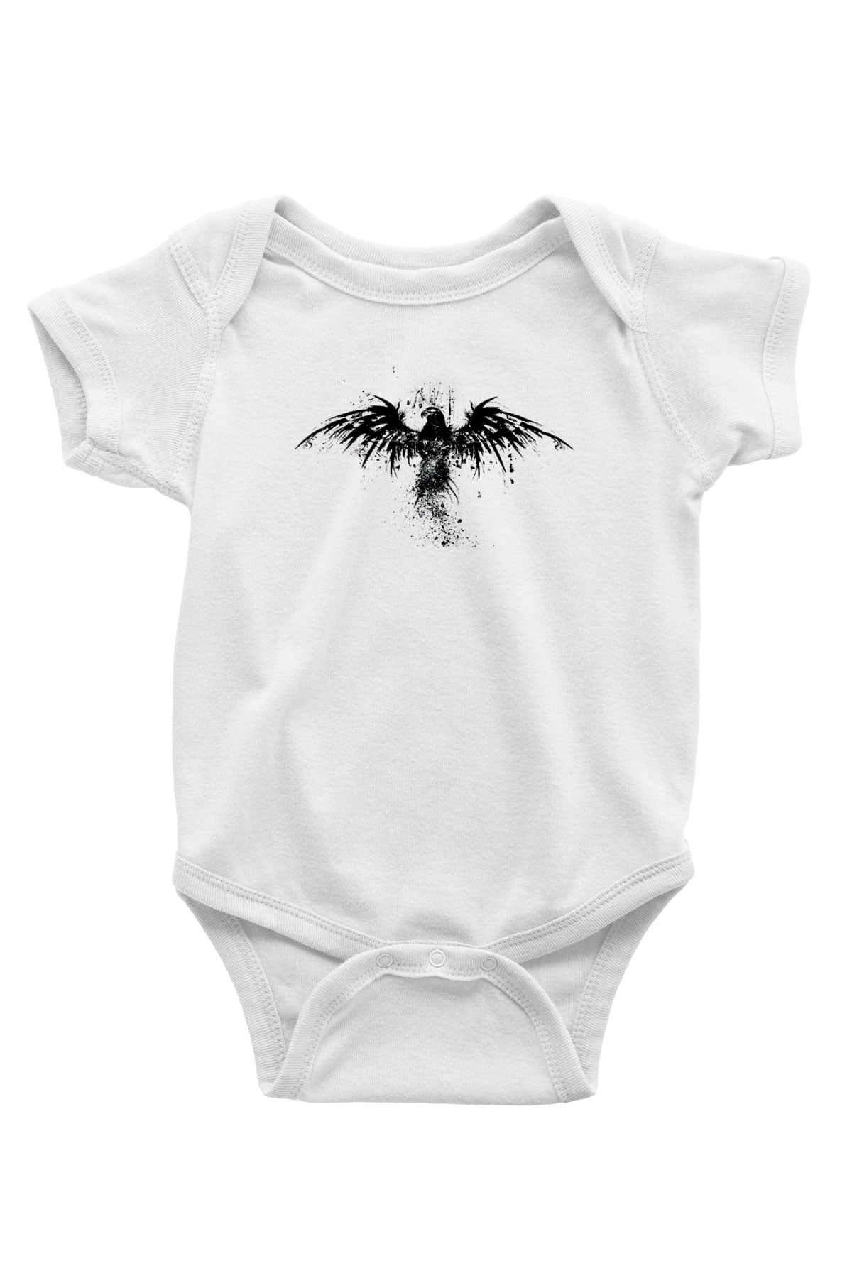 Kartal Baskılı Beyaz Unisex Bebek Body - Zıbın