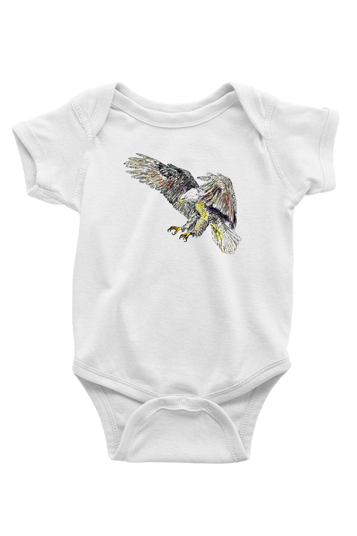Kartal Baskılı Beyaz Unisex Bebek Body - Zıbın