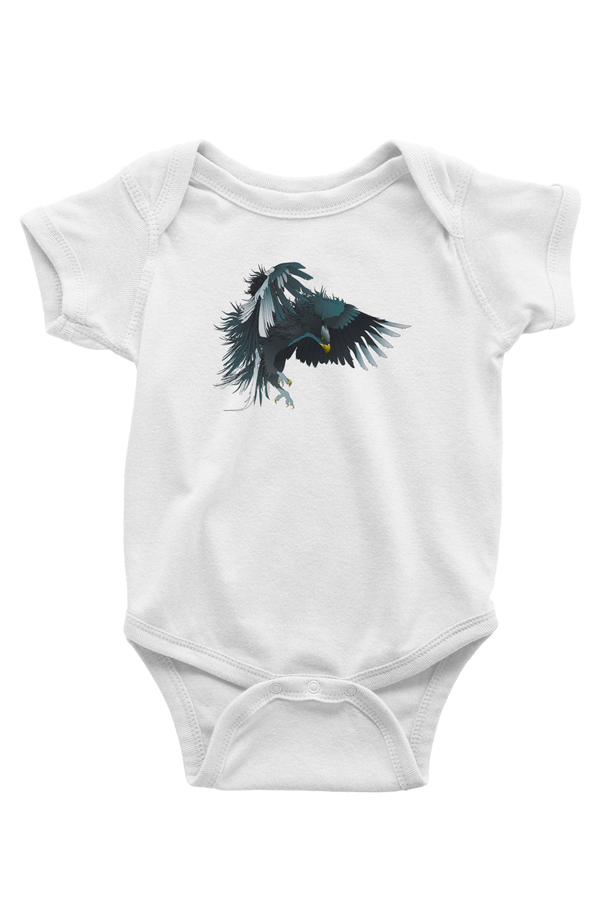 Kartal Baskılı Beyaz Unisex Bebek Body - Zıbın