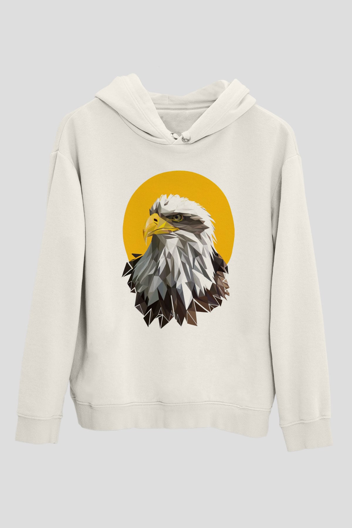 Kartal Beyaz Unisex Hoodie