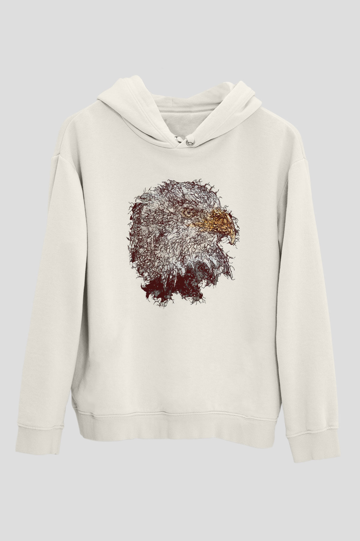 Kartal Beyaz Unisex Hoodie