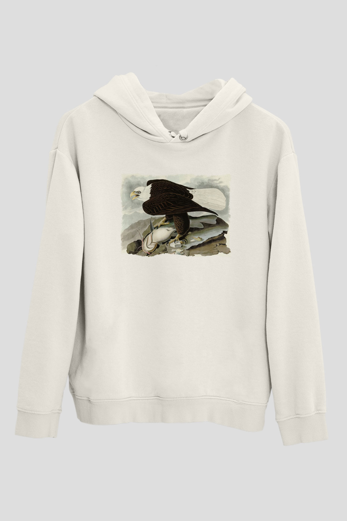 Kartal Beyaz Unisex Hoodie