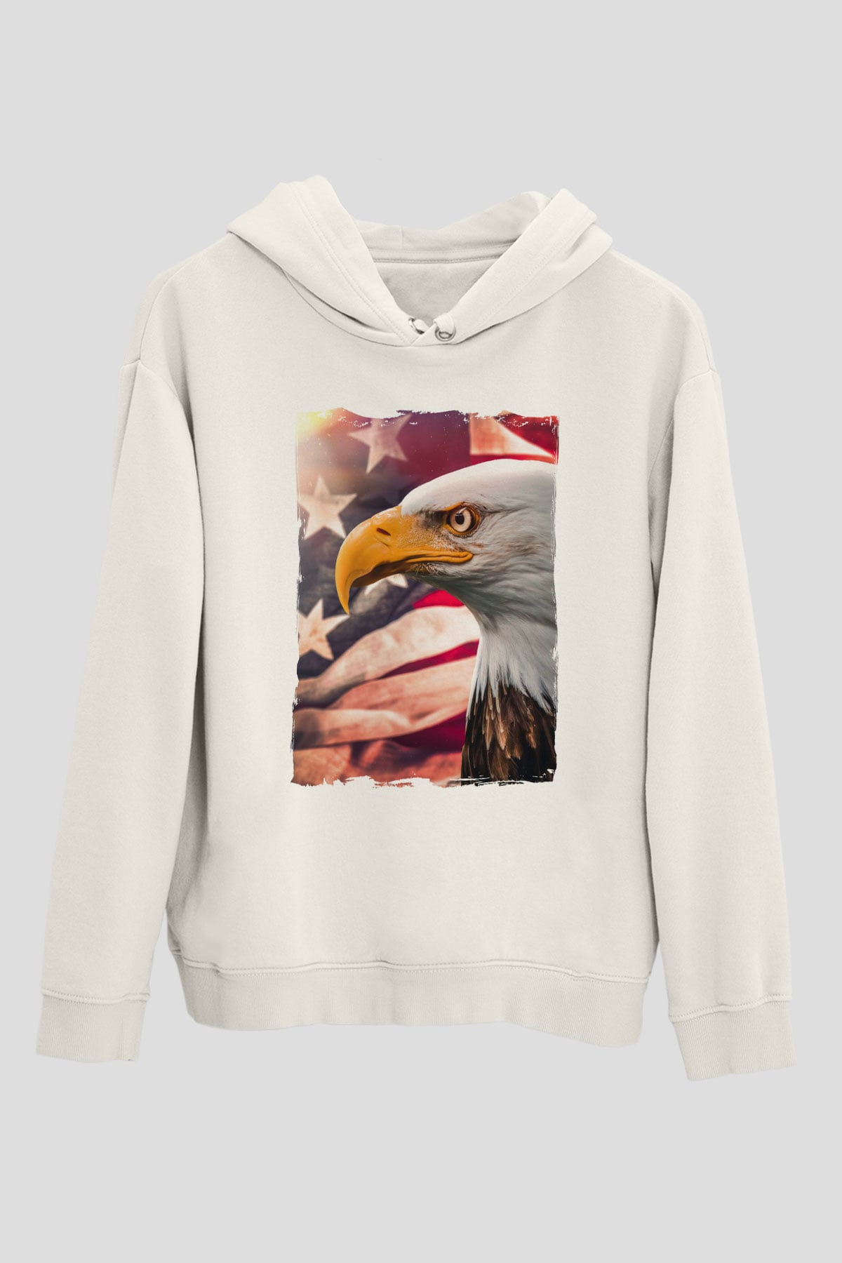 Kartal Beyaz Unisex Hoodie
