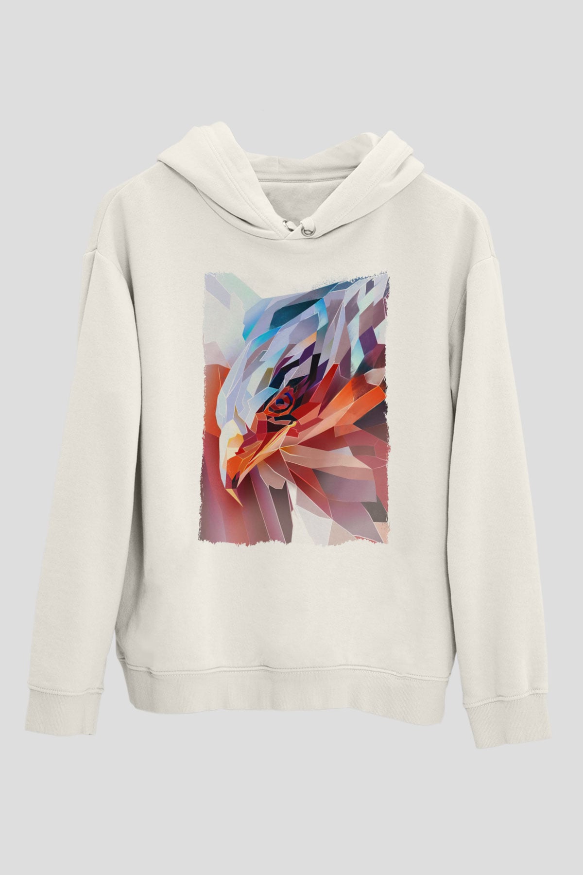 Kartal Beyaz Unisex Hoodie