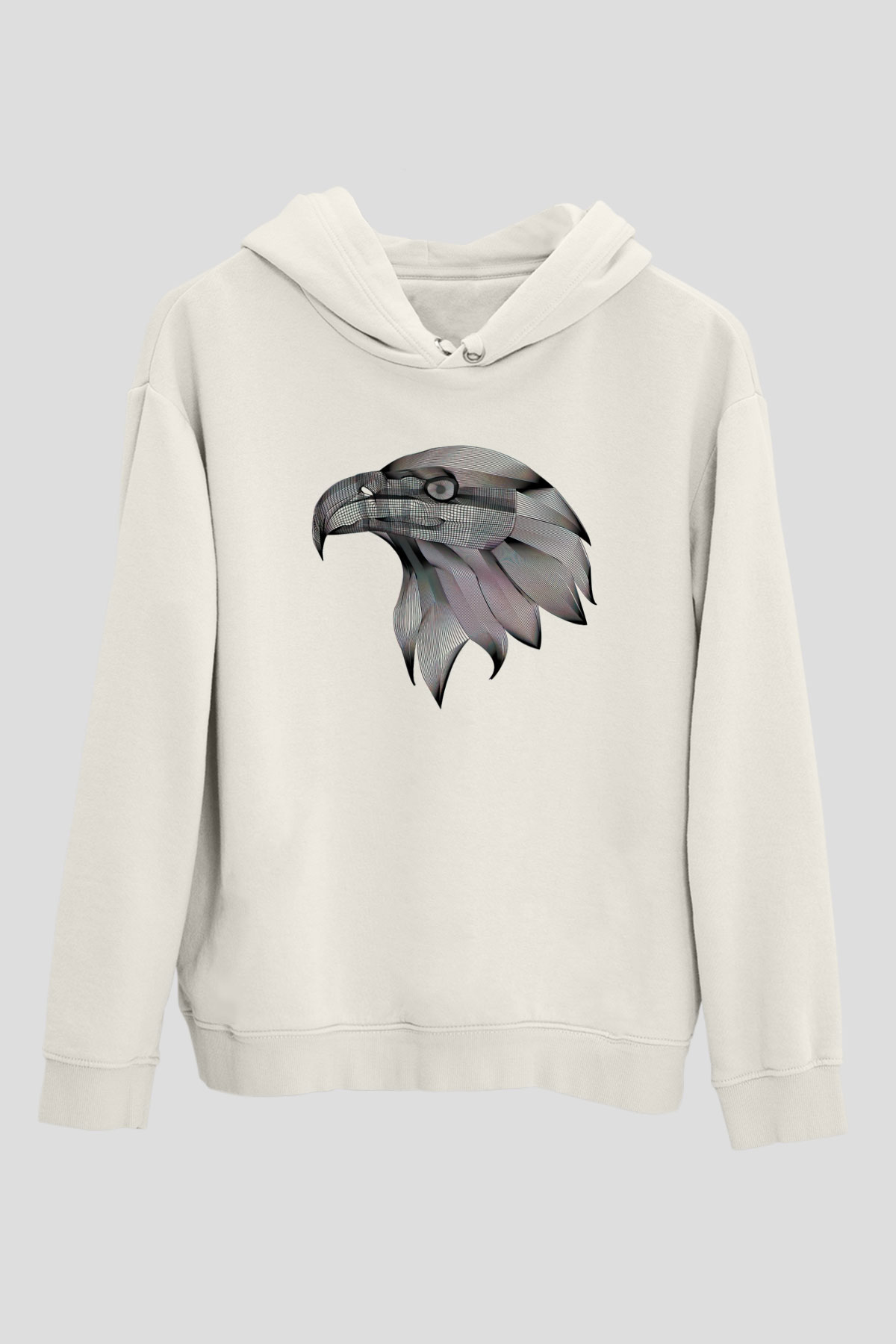 Kartal Beyaz Unisex Hoodie