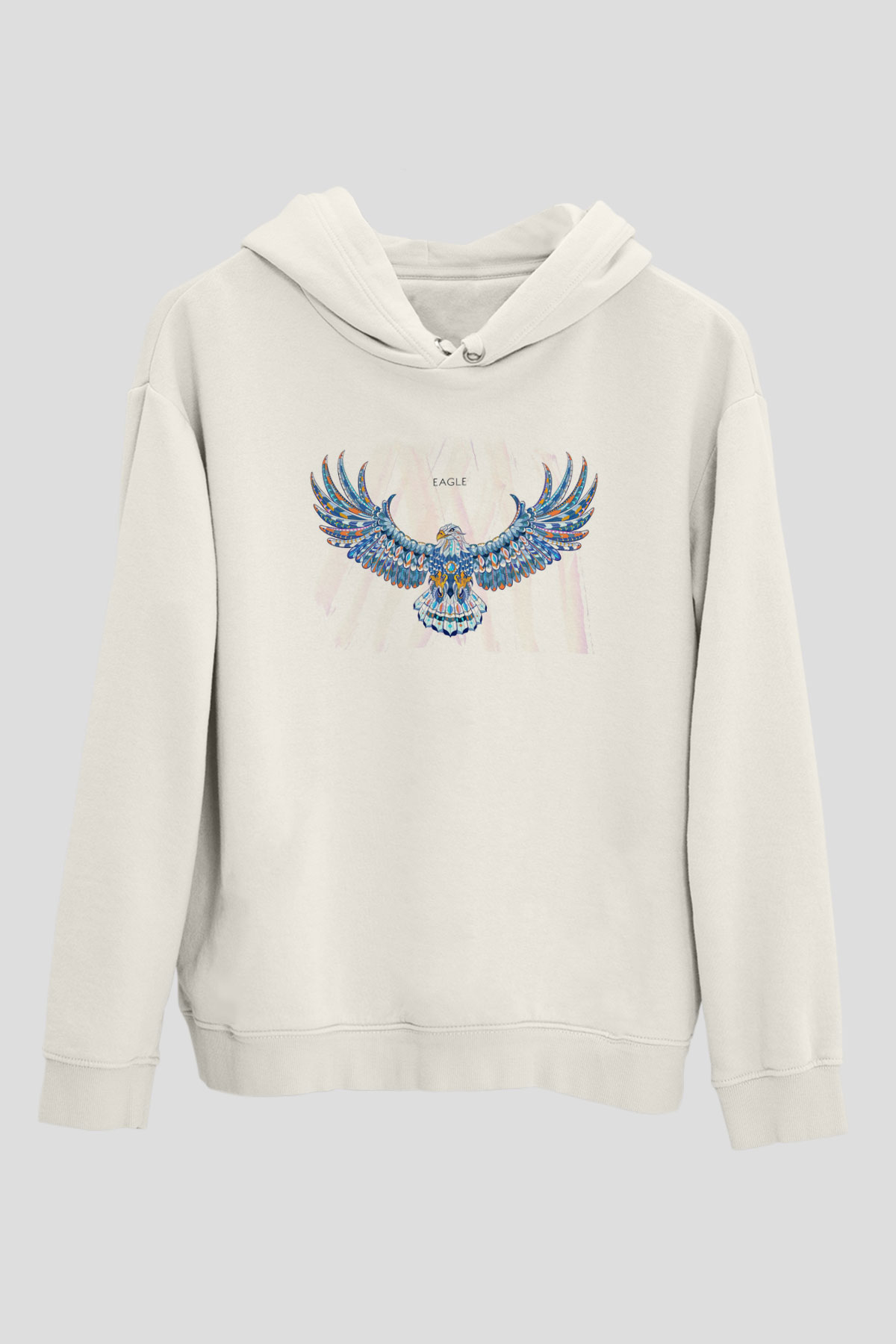 Kartal Beyaz Unisex Hoodie