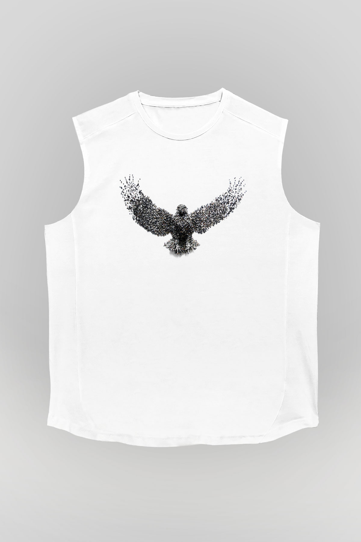 Kartal Beyaz Unisex Kolsuz Tişört