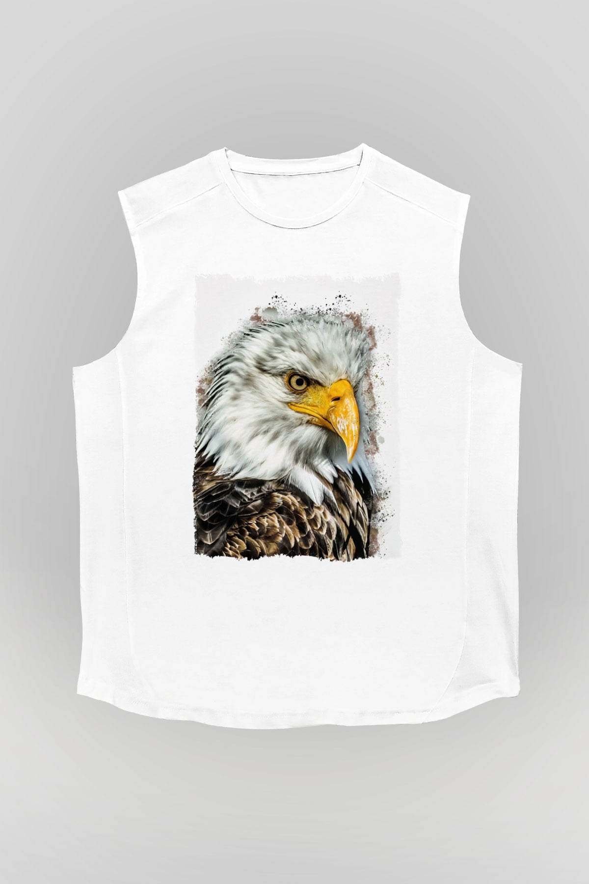 Kartal Beyaz Unisex Kolsuz Tişört