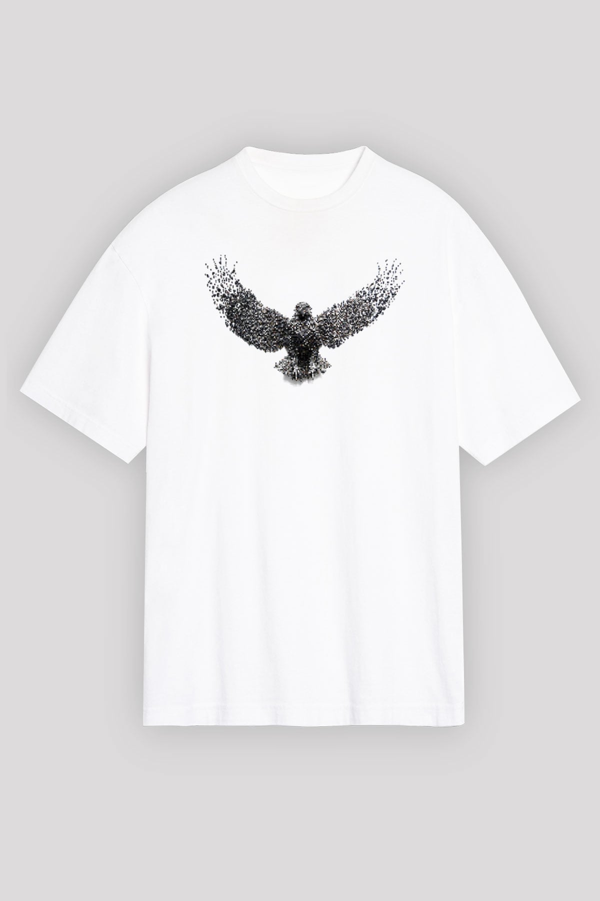 Kartal Beyaz Unisex Oversize Tişört T-Shirt