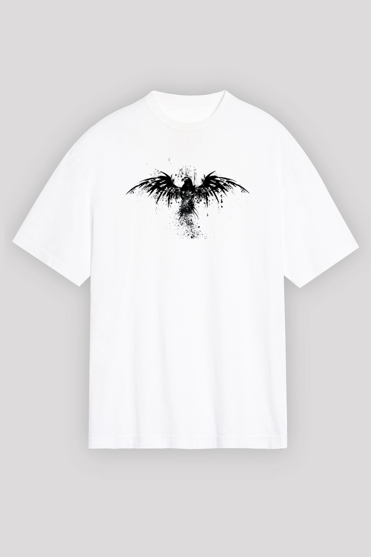 Kartal Beyaz Unisex Oversize Tişört T-Shirt