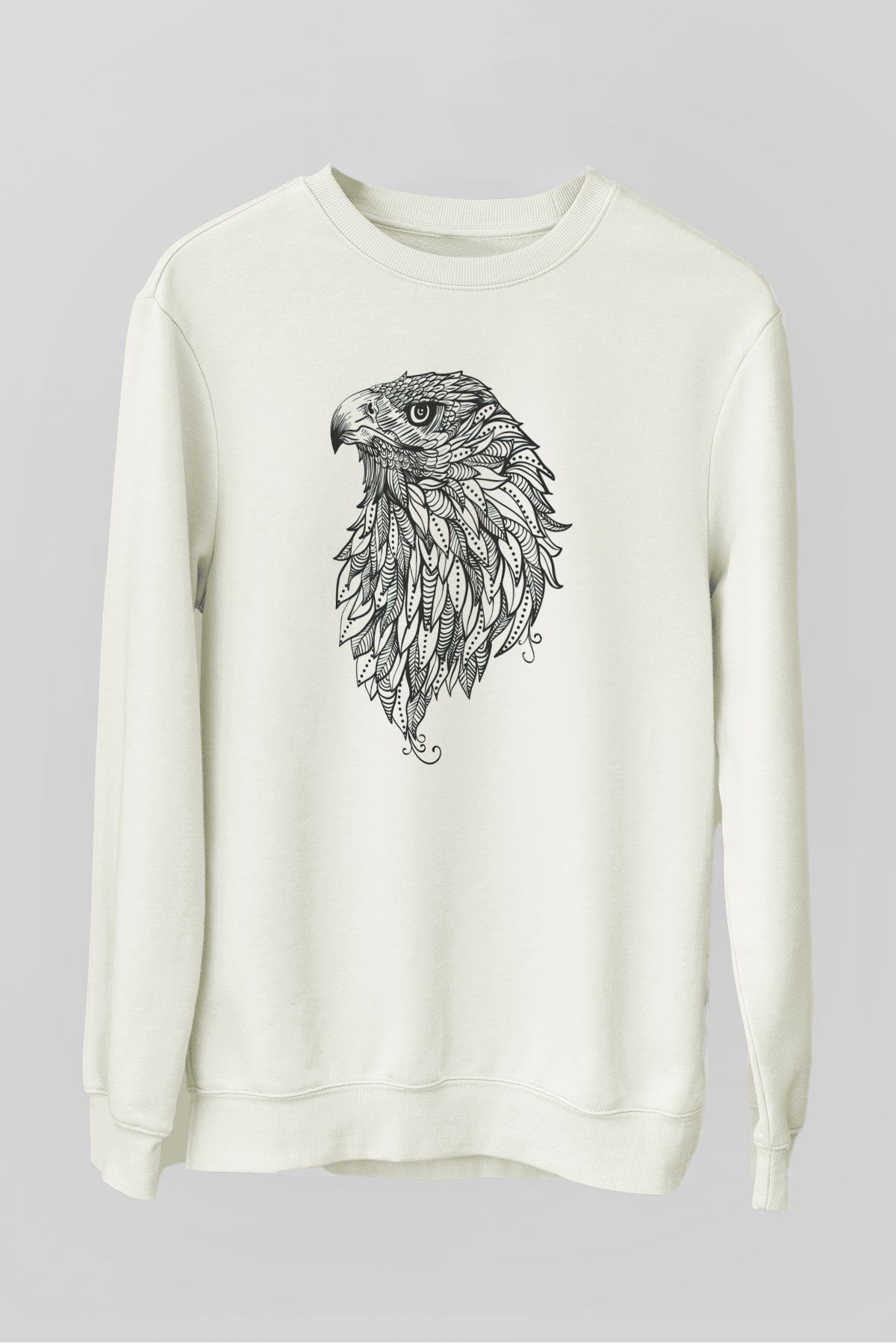 Kartal Beyaz Unisex Sweatshirt