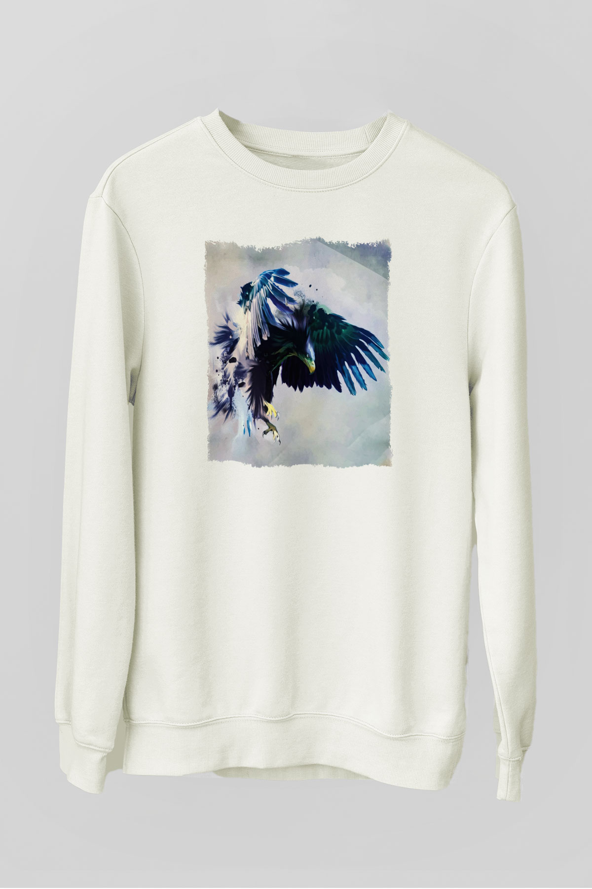 Kartal Beyaz Unisex Sweatshirt