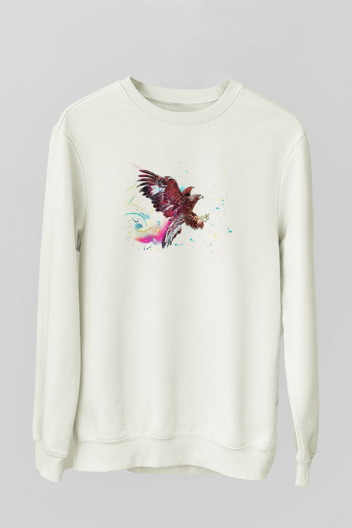 Kartal Beyaz Unisex Sweatshirt