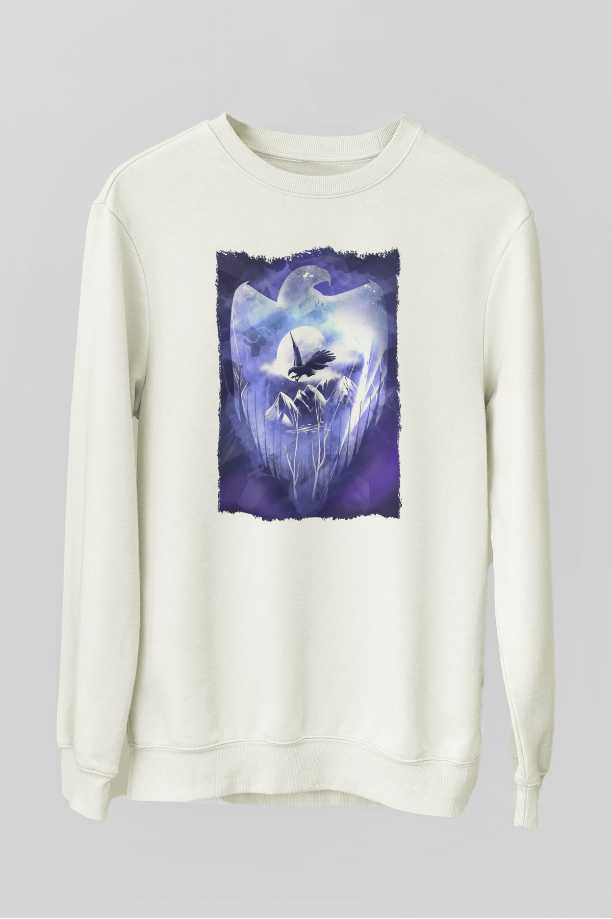 Kartal Beyaz Unisex Sweatshirt